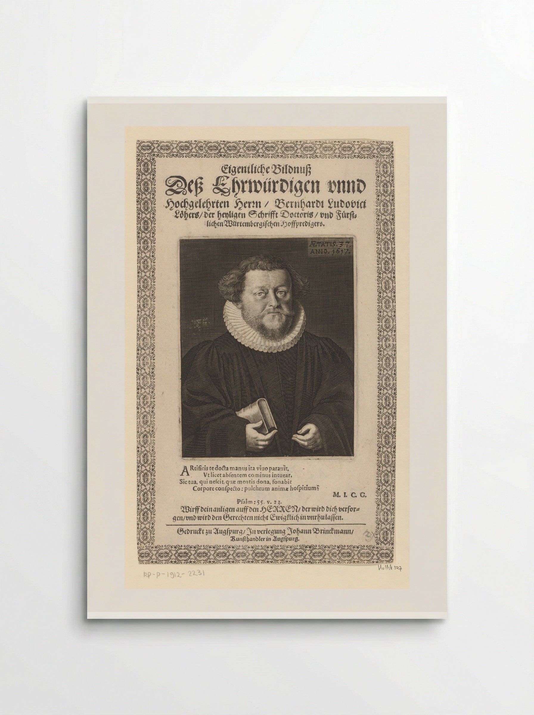Portrait of Bernhard Ludwig Löher at Age 37 - Lucas Kilian - Poster