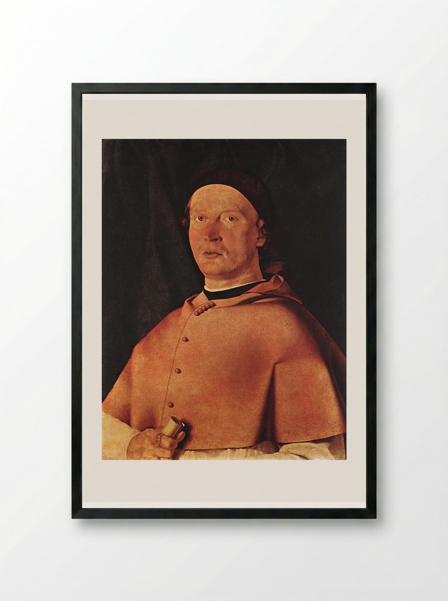 Portrait of Bishop Bernardo de' Rossi - Lorenzo Lotto - Framed Print Black