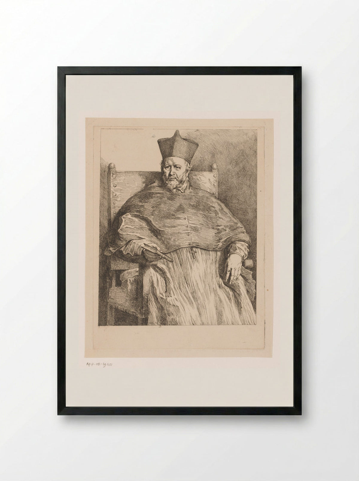Portrait of Bishop Johannes Malderus - Andreas Bernardus de Quertenmont - Framed Print Black