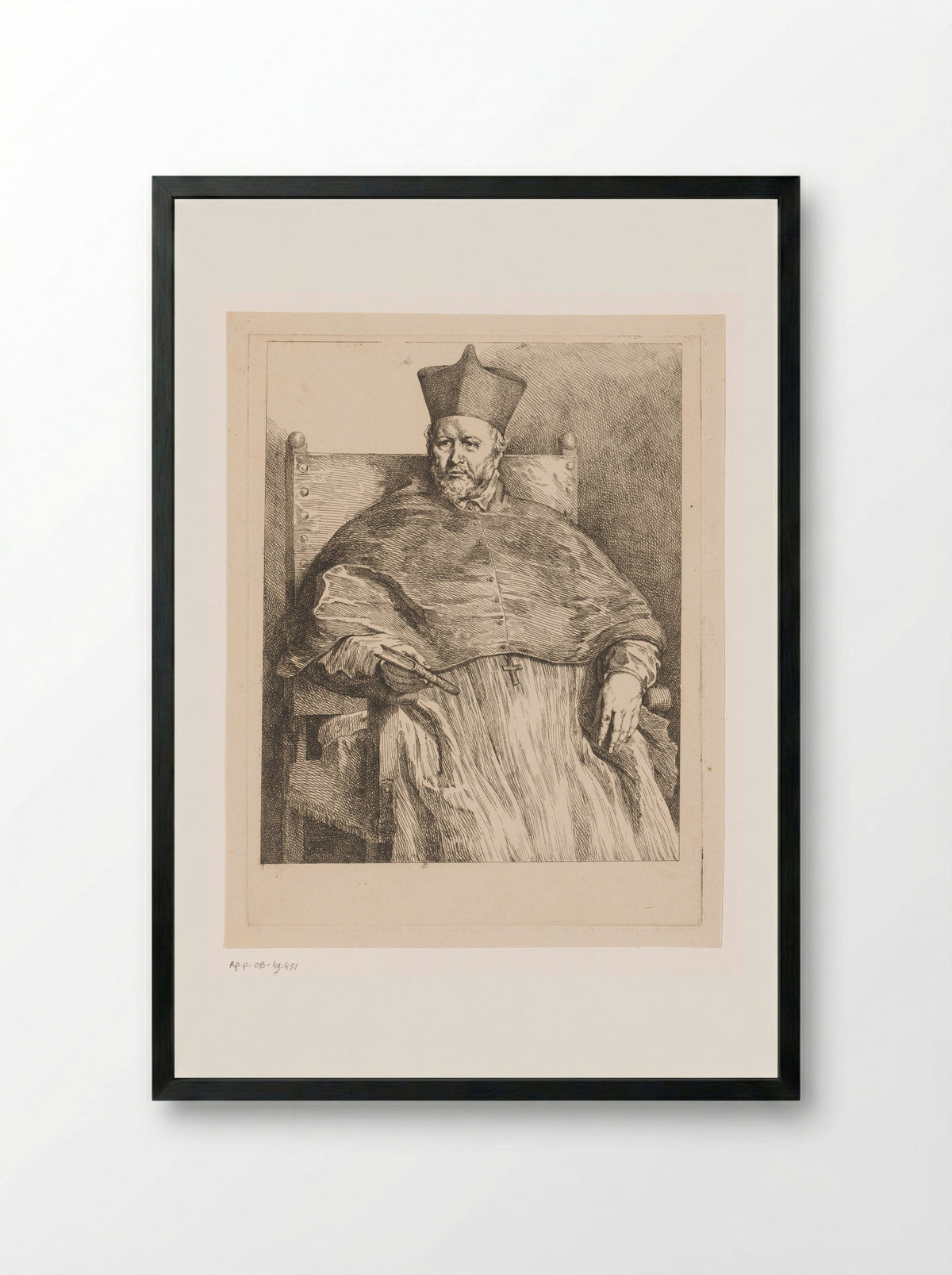 Portrait of Bishop Johannes Malderus - Andreas Bernardus de Quertenmont - Framed Print Black