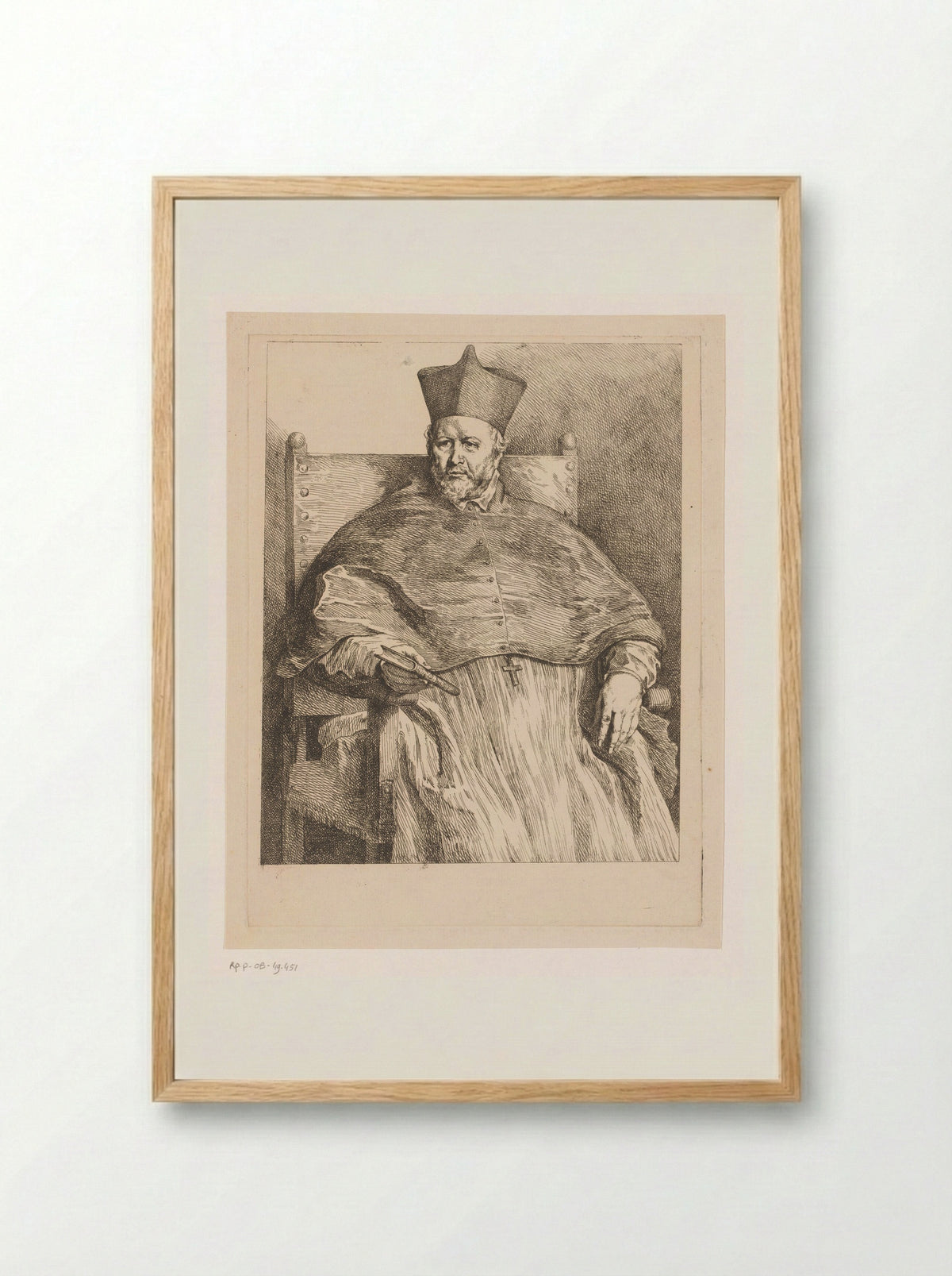 Portrait of Bishop Johannes Malderus - Andreas Bernardus de Quertenmont - Framed Print Wood