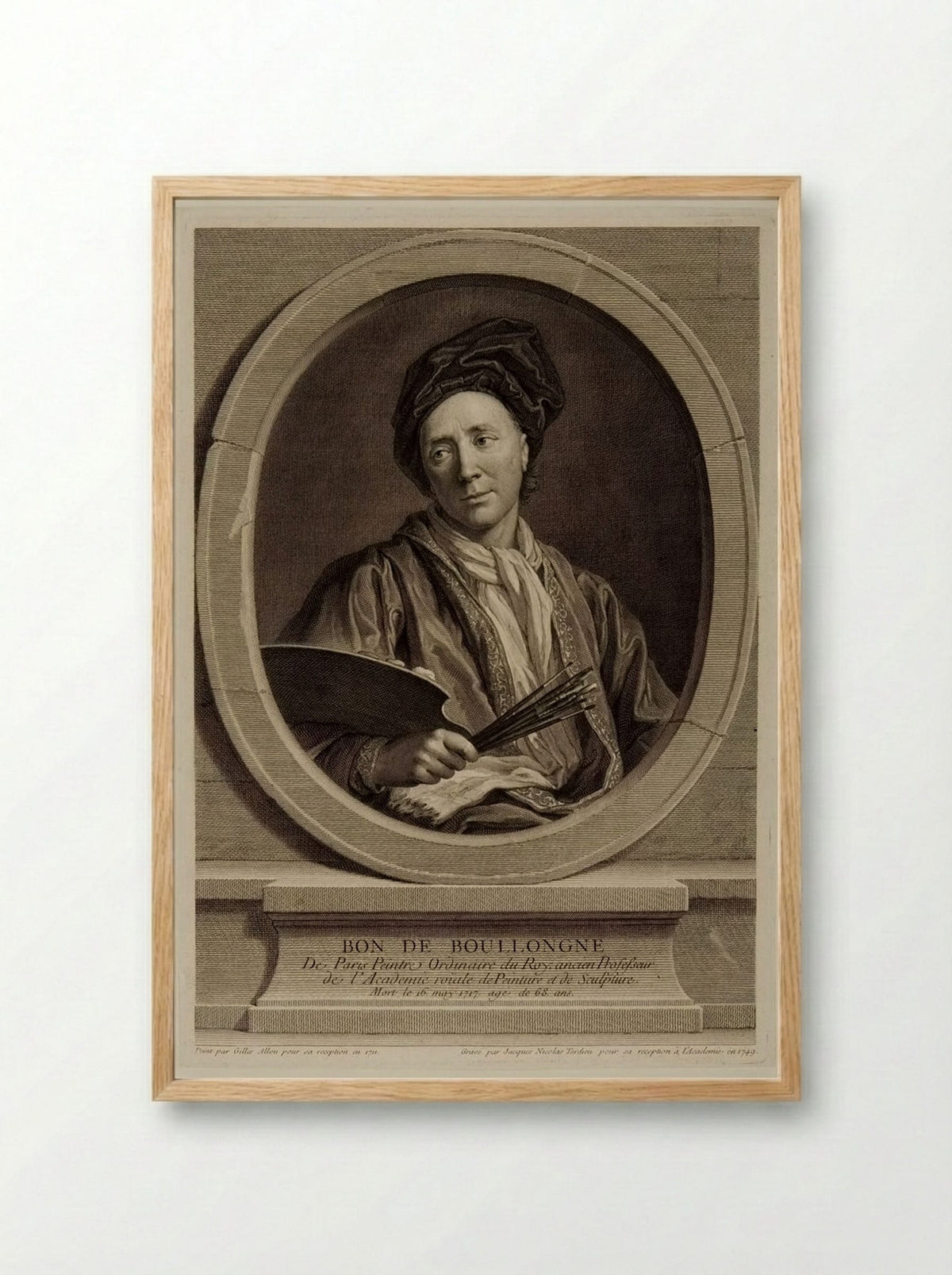 Portrait of Bon de Boullongne - Jacques Nicolas Tardieu - Framed Print Wood