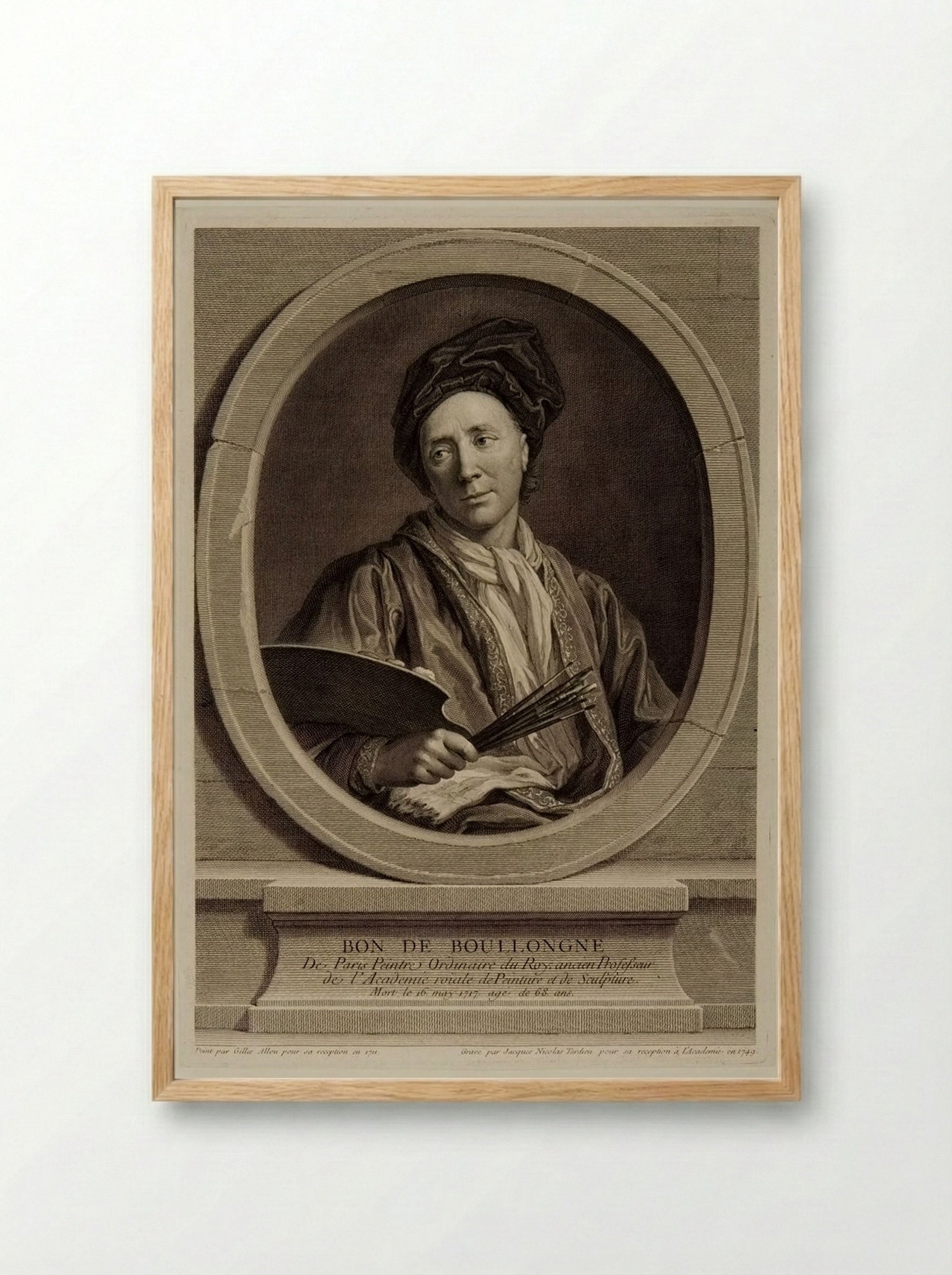 Portrait of Bon de Boullongne - Jacques Nicolas Tardieu - Framed Print Wood