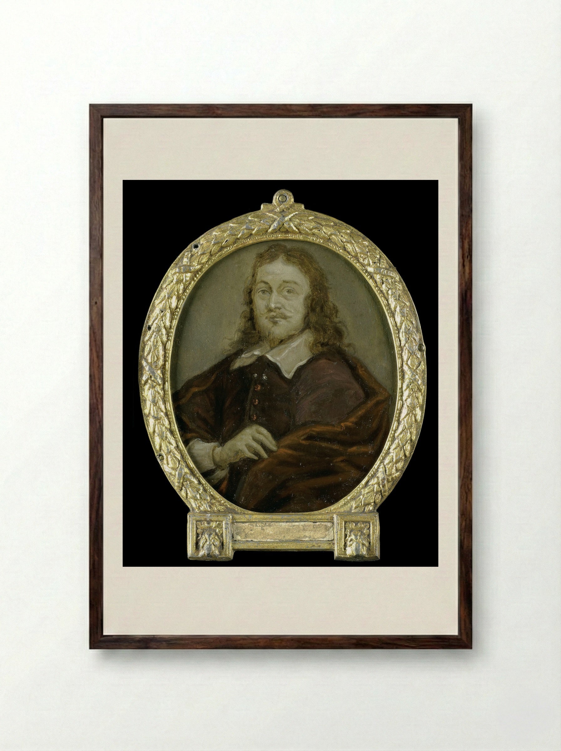 Portrait of Bonaventura Peeters I - Arnoud van Halen - Framed Print Dark Wood