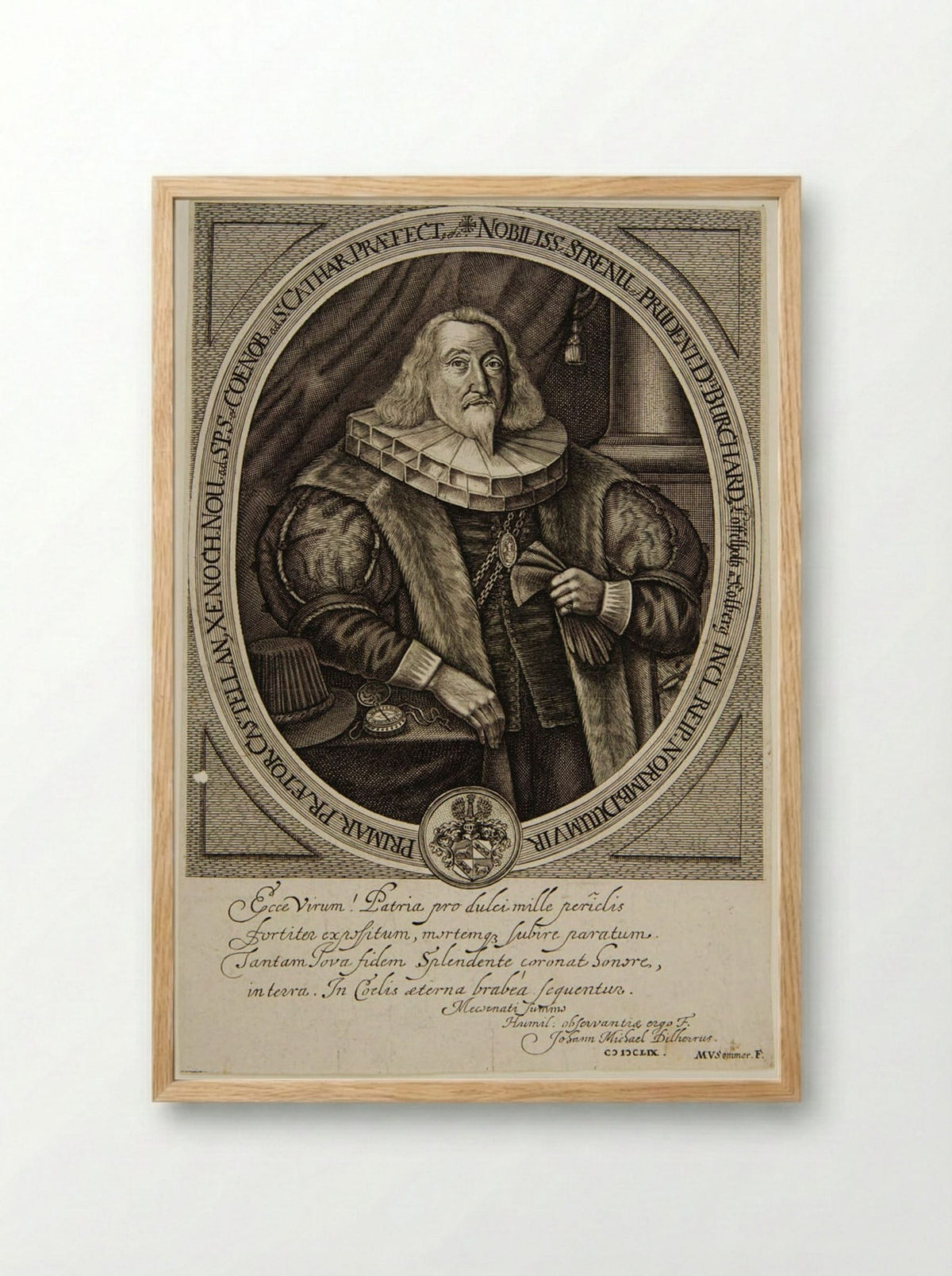Portrait of Burchard - Mathys van Somer - Framed Print Wood