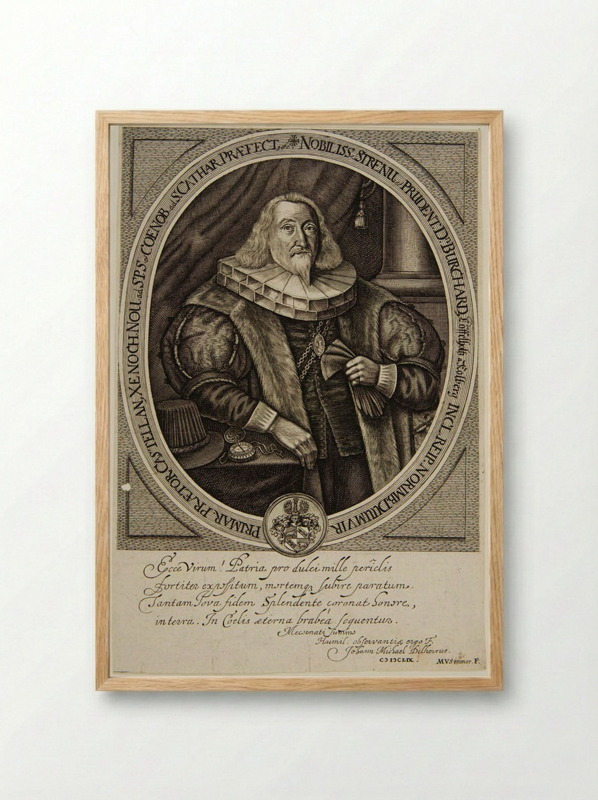 Portrait of Burchard - Mathys van Somer - Framed Print Wood