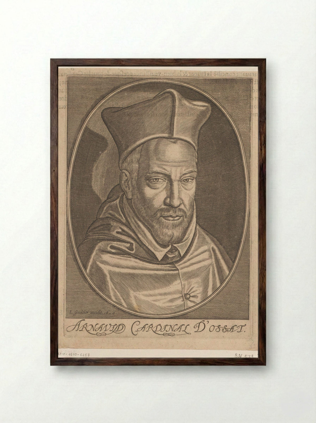 Portrait of Cardinal Arnaud d'Ossat - Leonard Gaultier - Framed Print Dark Wood