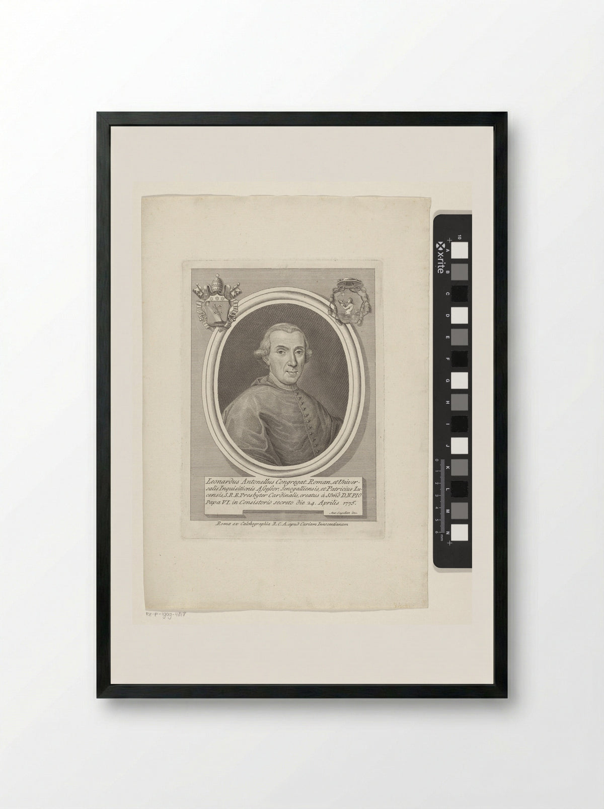 Portrait of Cardinal Leonardo Antonelli - Antonio Capellan - Framed Print Black
