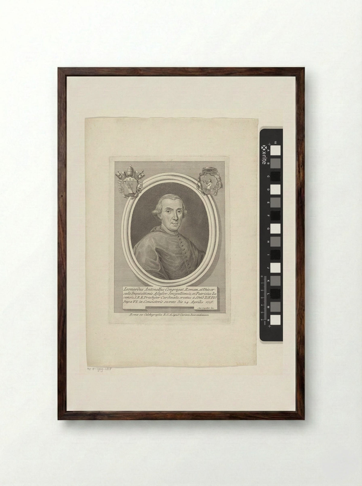 Portrait of Cardinal Leonardo Antonelli - Antonio Capellan - Framed Print Dark Wood