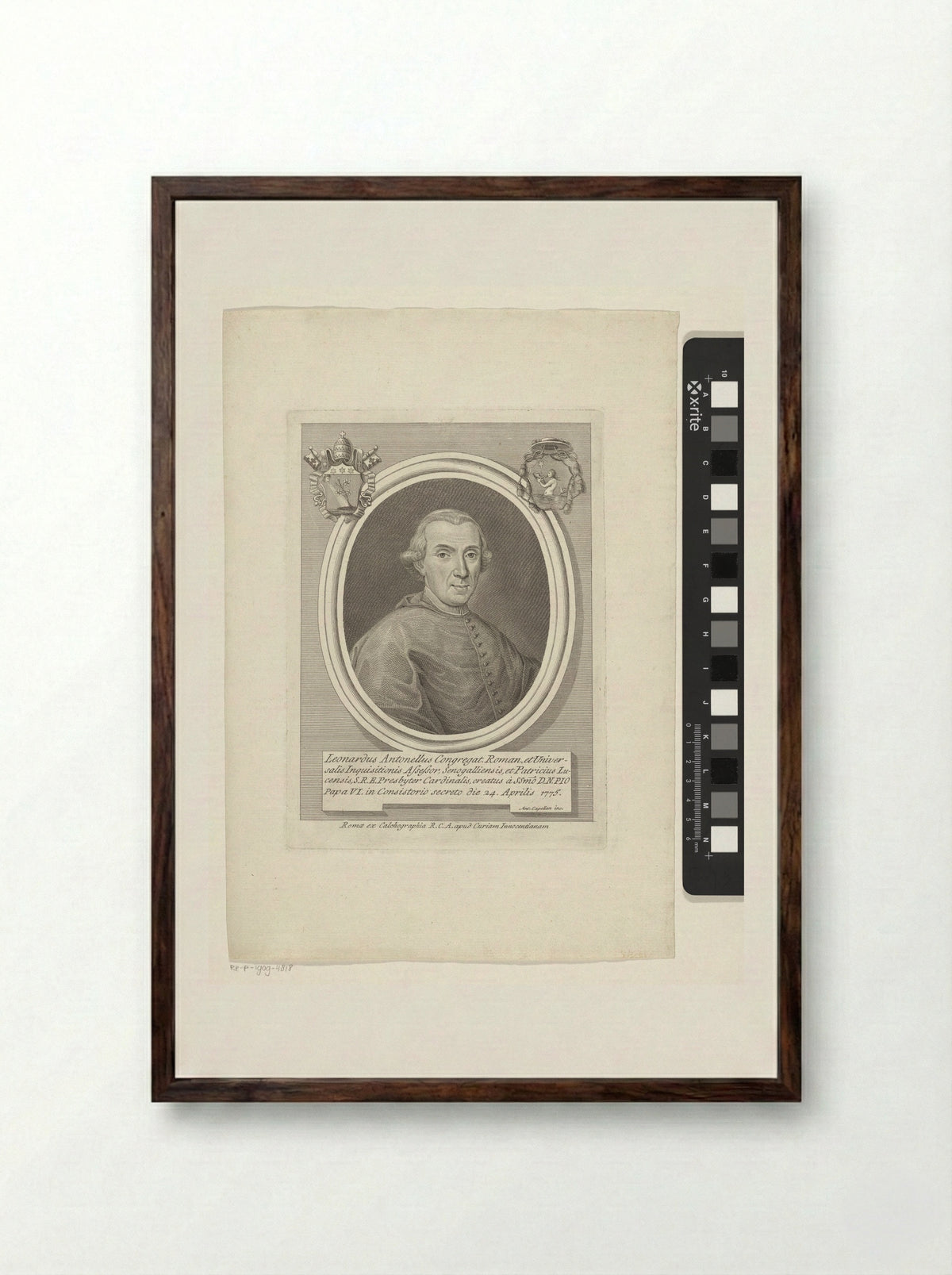 Portrait of Cardinal Leonardo Antonelli - Antonio Capellan - Framed Print Dark Wood