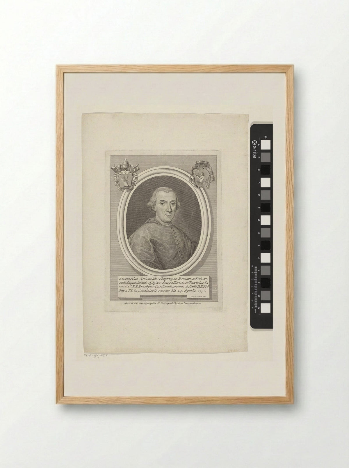 Portrait of Cardinal Leonardo Antonelli - Antonio Capellan - Framed Print Wood