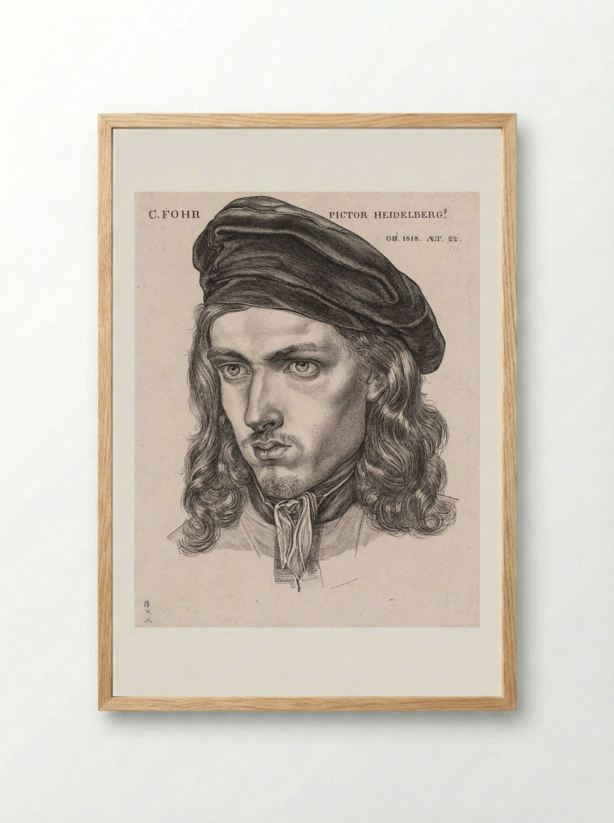Portrait of Carl Philipp Fohr - Samuel Amsler - Framed Print Wood