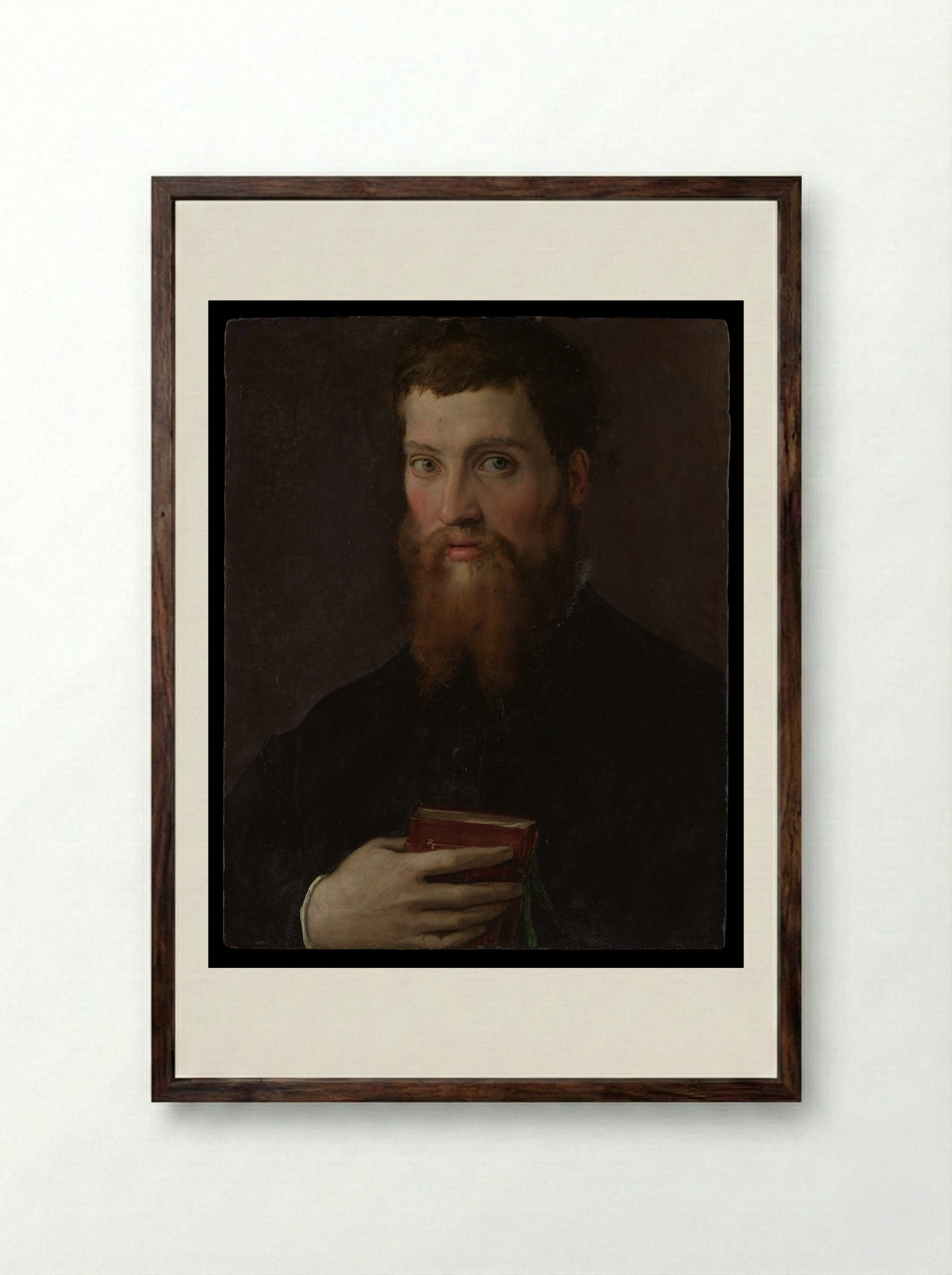 Portrait of Carlo Rimbotti - Francesco Salviati - Framed Print Dark Wood