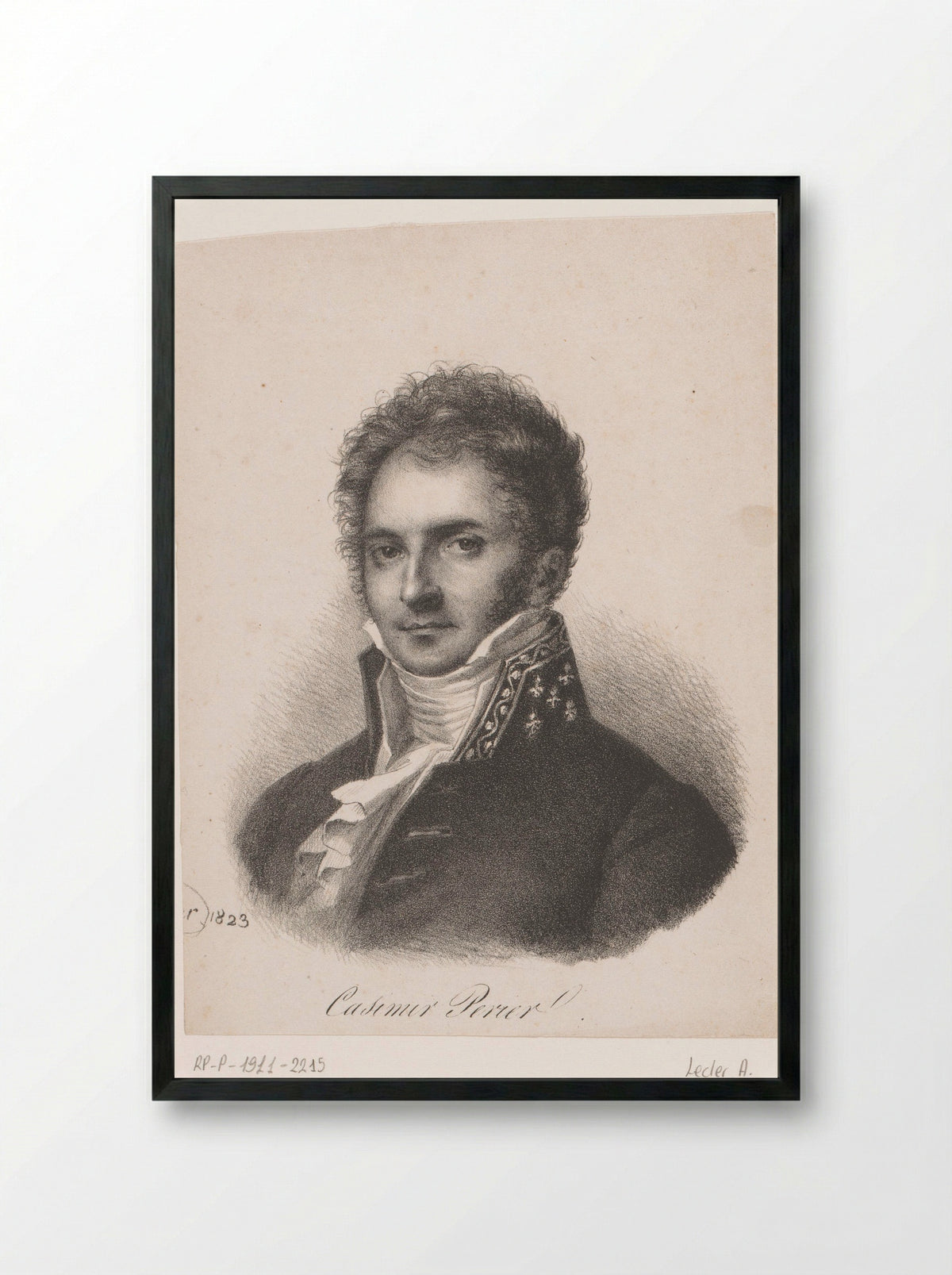 Portrait of Casimir-Pierre Perier - Auguste Toussaint Lecler - Framed Print Black