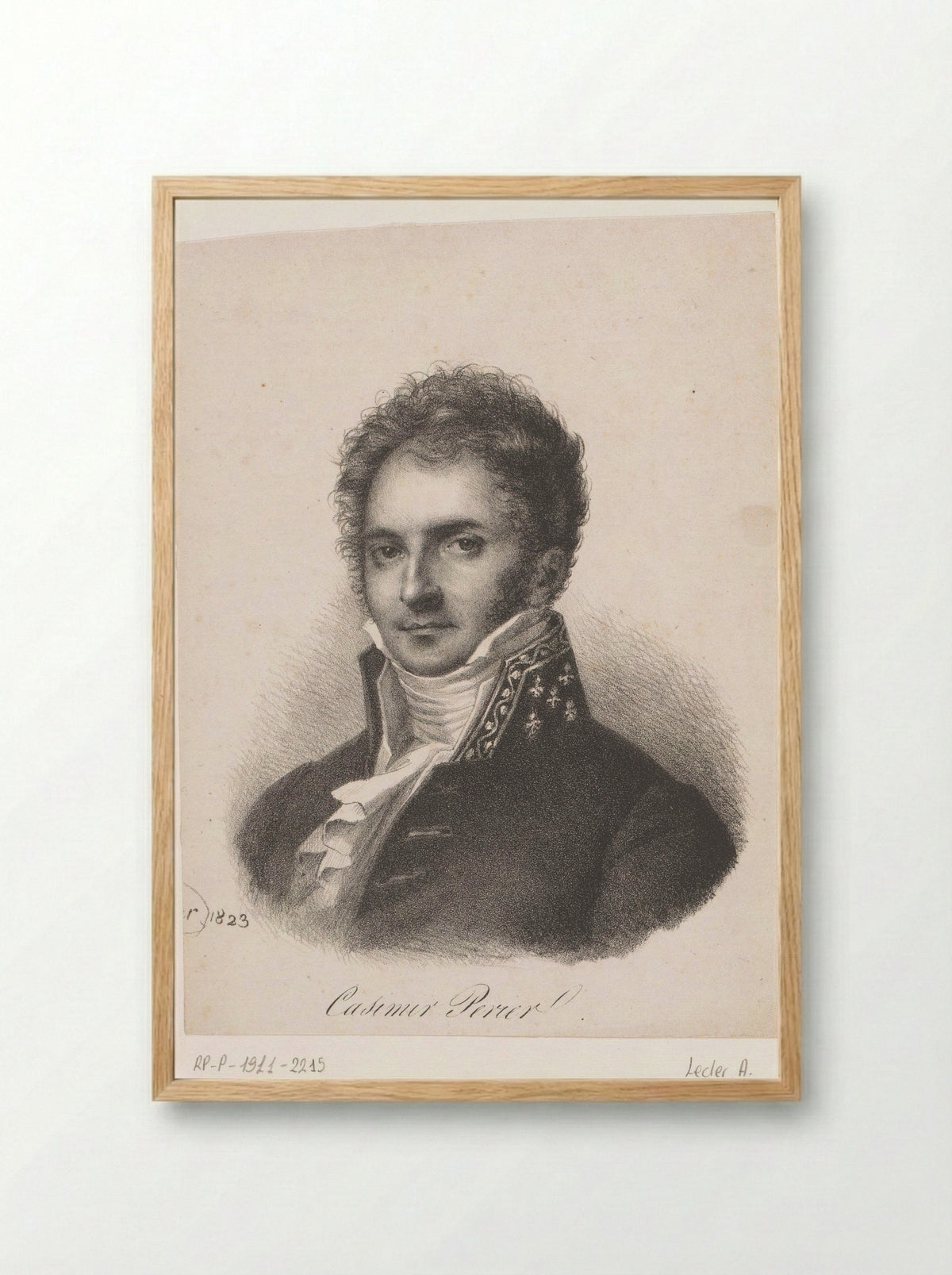 Portrait of Casimir-Pierre Perier - Auguste Toussaint Lecler - Framed Print Wood