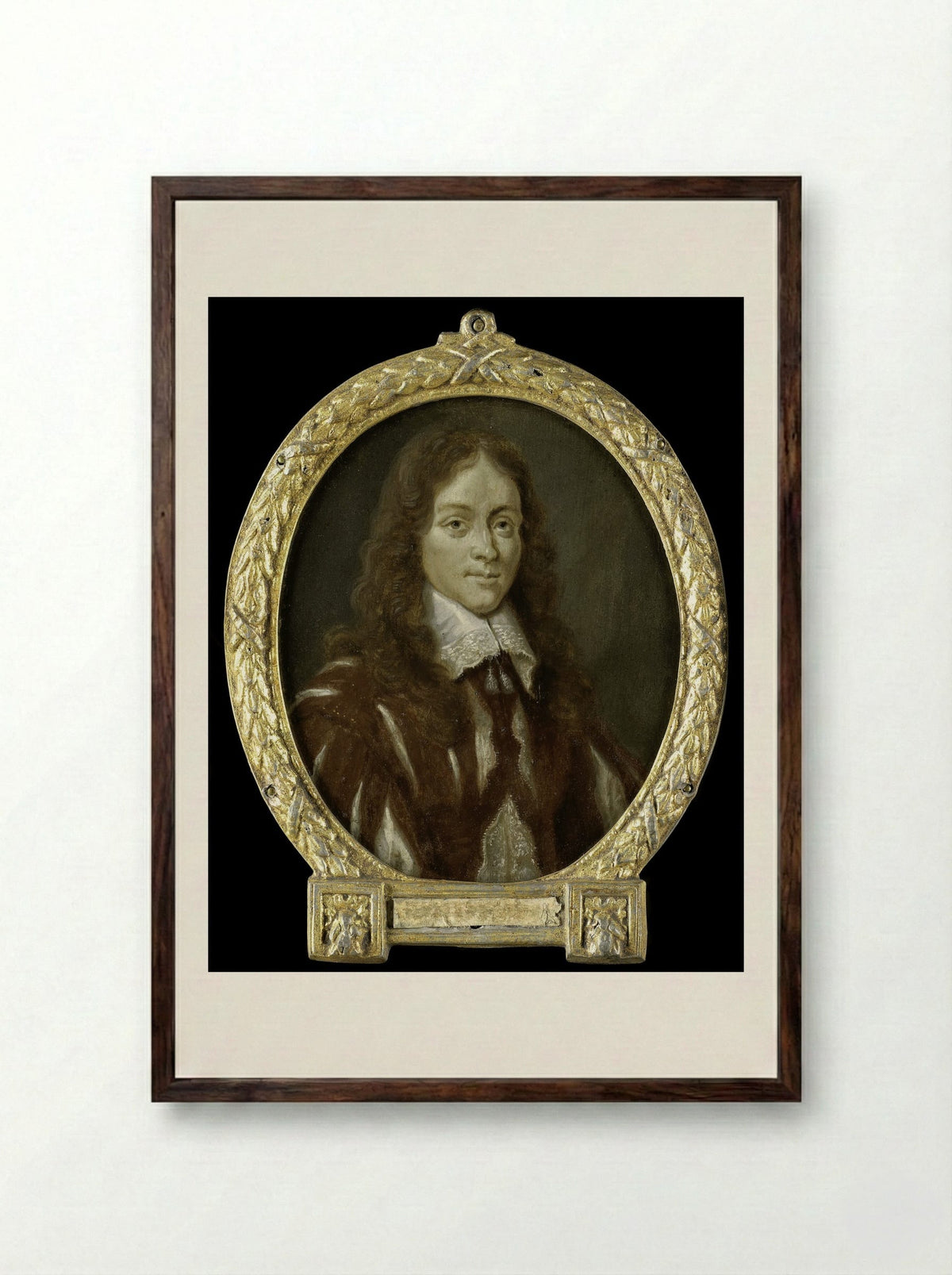 Portrait of Caspar van Kinschot - Arnoud van Halen - Framed Print Dark Wood