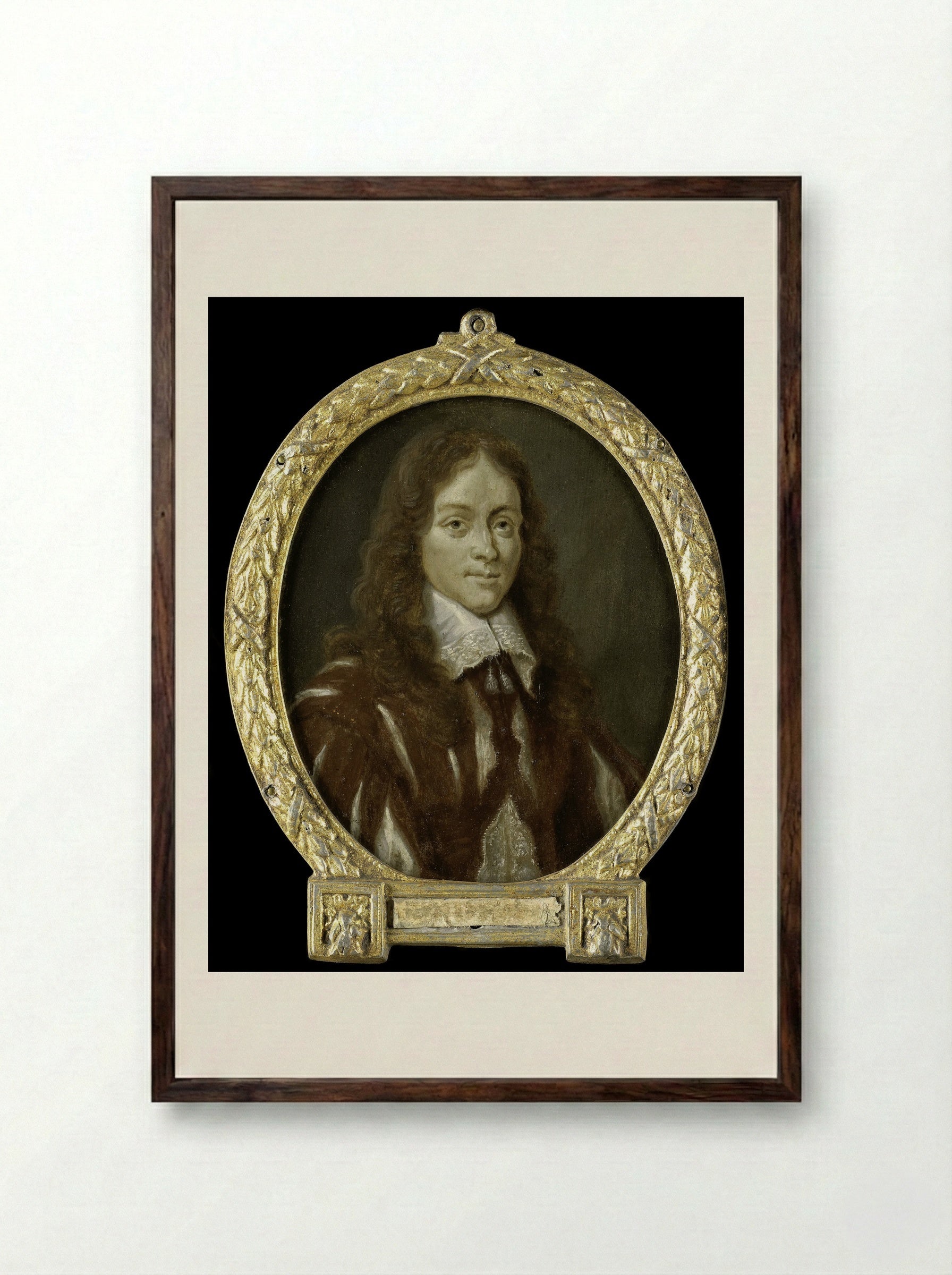 Portrait of Caspar van Kinschot - Arnoud van Halen - Framed Print Dark Wood