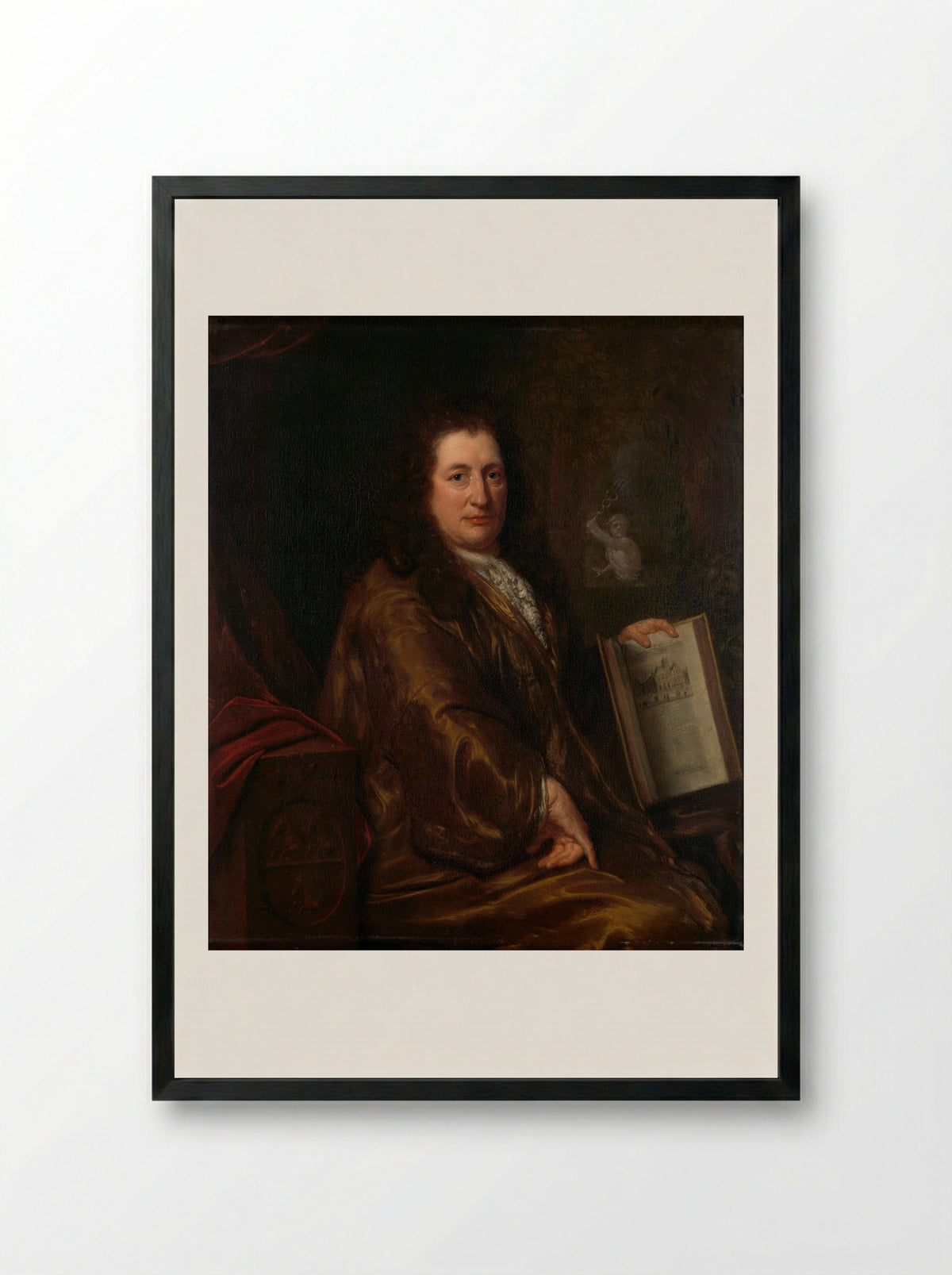 Portrait of Casparus Commelin - David van der Plas - Framed Print Black