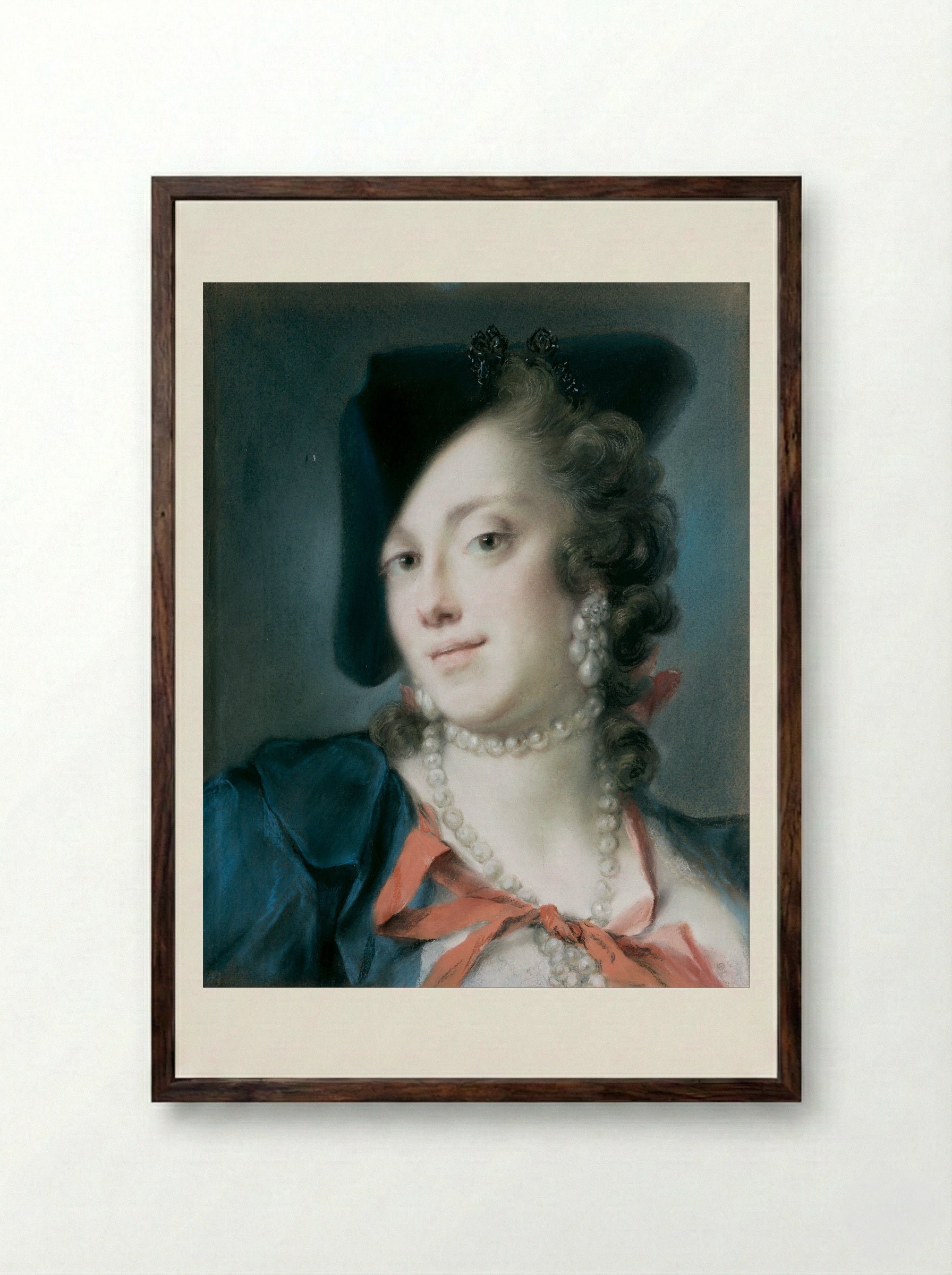 Portrait of Caterina Sagredo Barbarigo - Rosalba Carriera - Framed Print Dark Wood