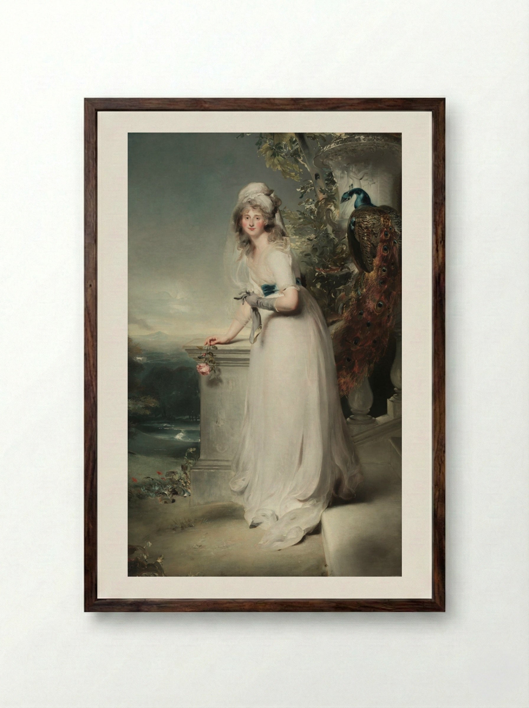 Portrait of Catherine Grey, Lady Manners - Thomas Lawrence - Framed Print Dark Wood