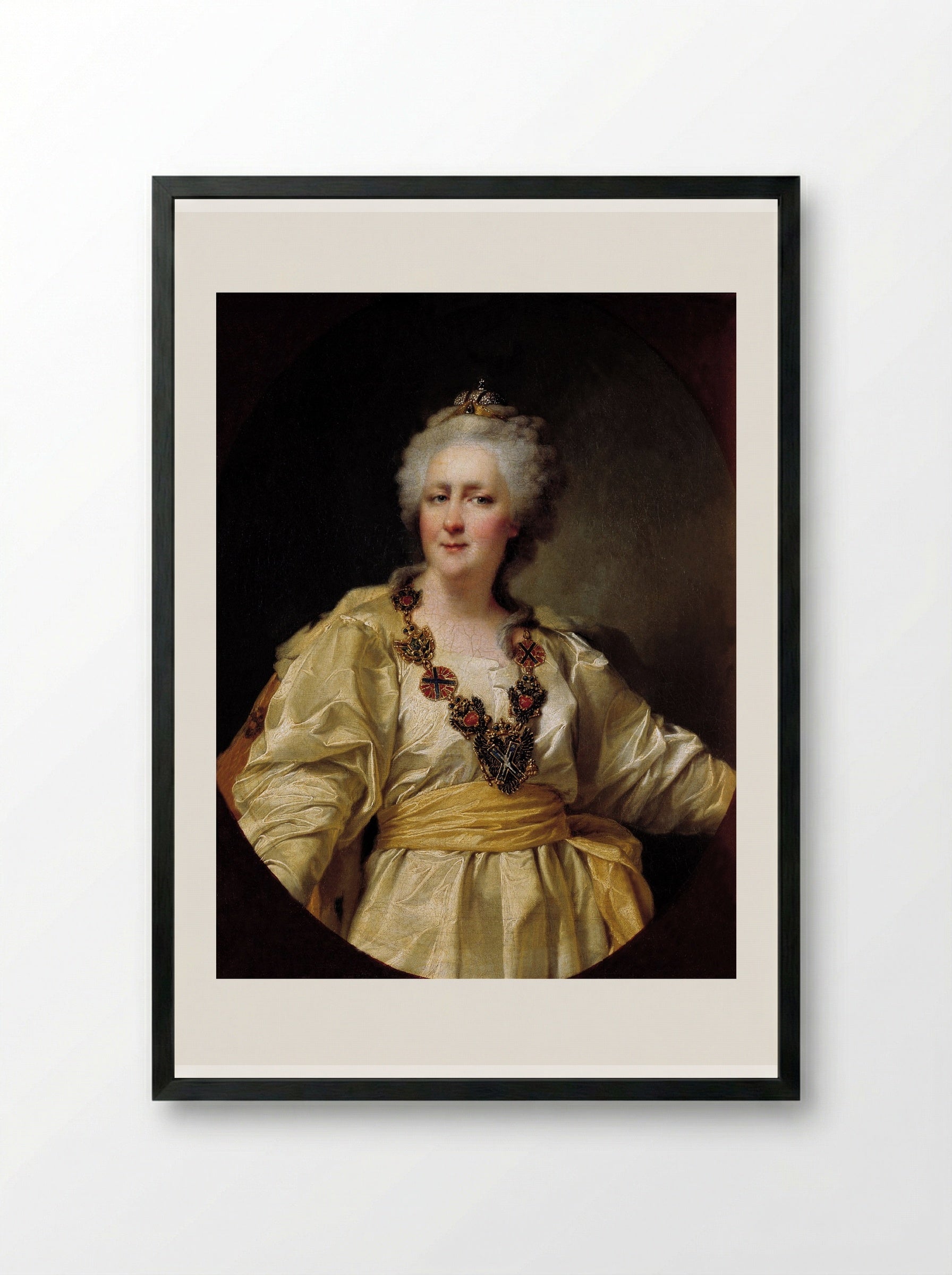 Portrait of Catherine II of Russia - Dmitry Levitzky - Framed Print Black