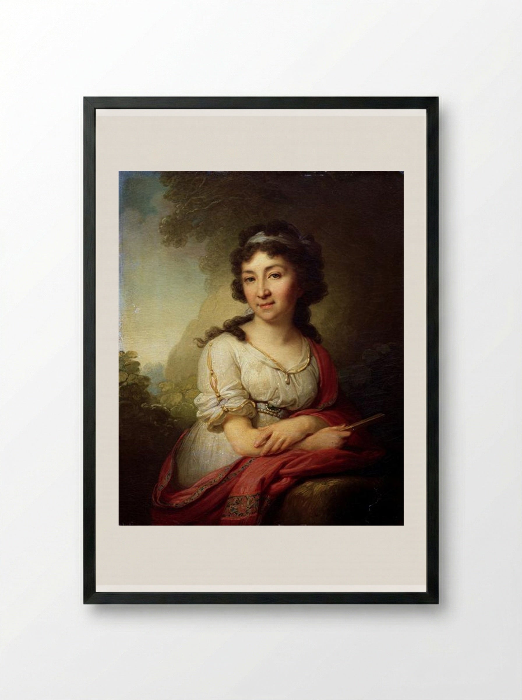 Portrait of Catherine Vasilevny Torsukovoy - Vladimir Borovikovsky - Framed Print Black