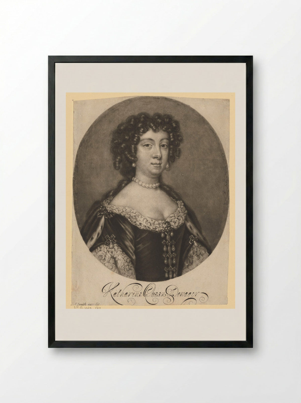 Portrait of Catherine of Braganza - Isaac Beckett - Framed Print Black