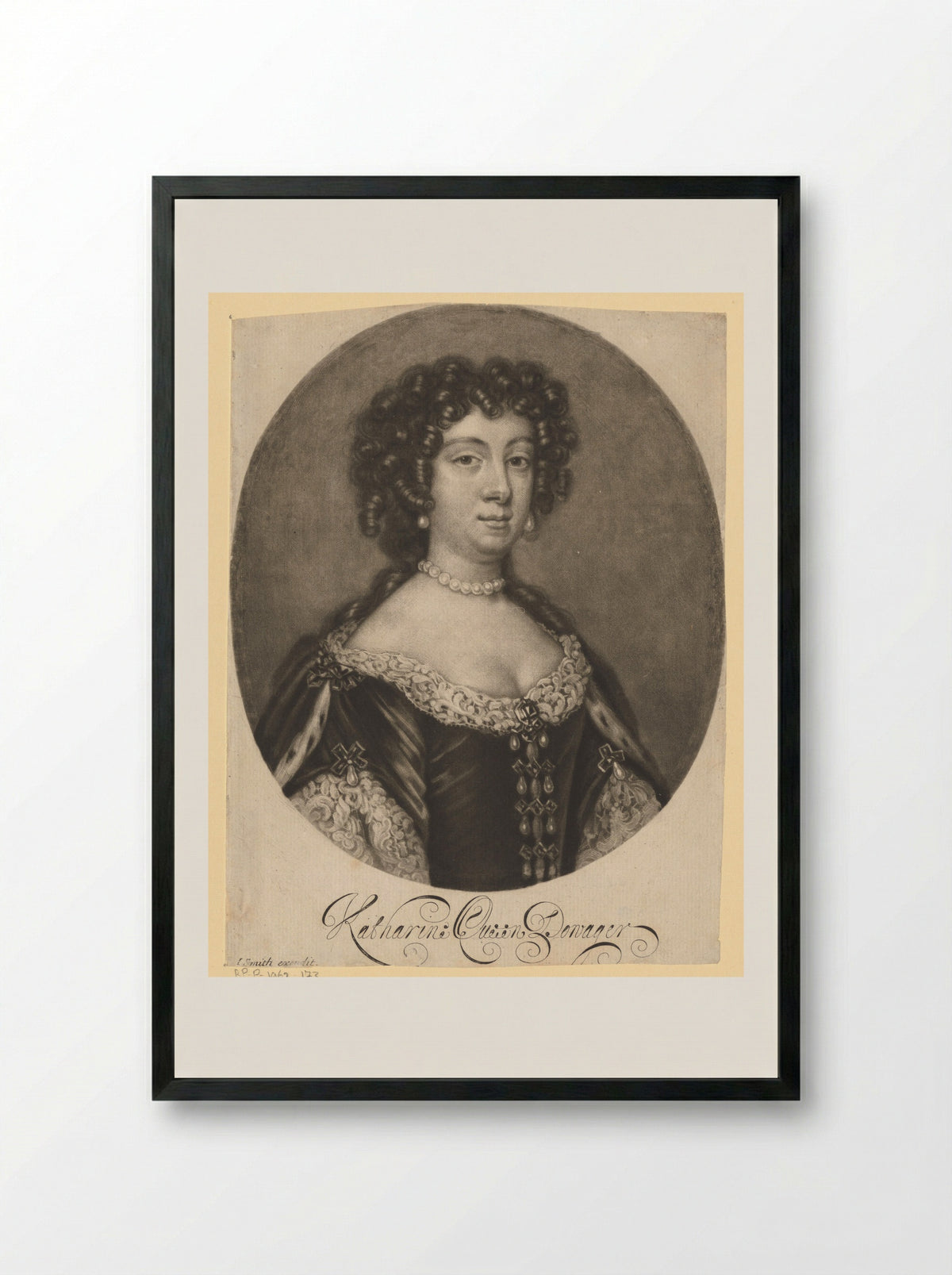 Portrait of Catherine of Braganza - Isaac Beckett - Framed Print Black