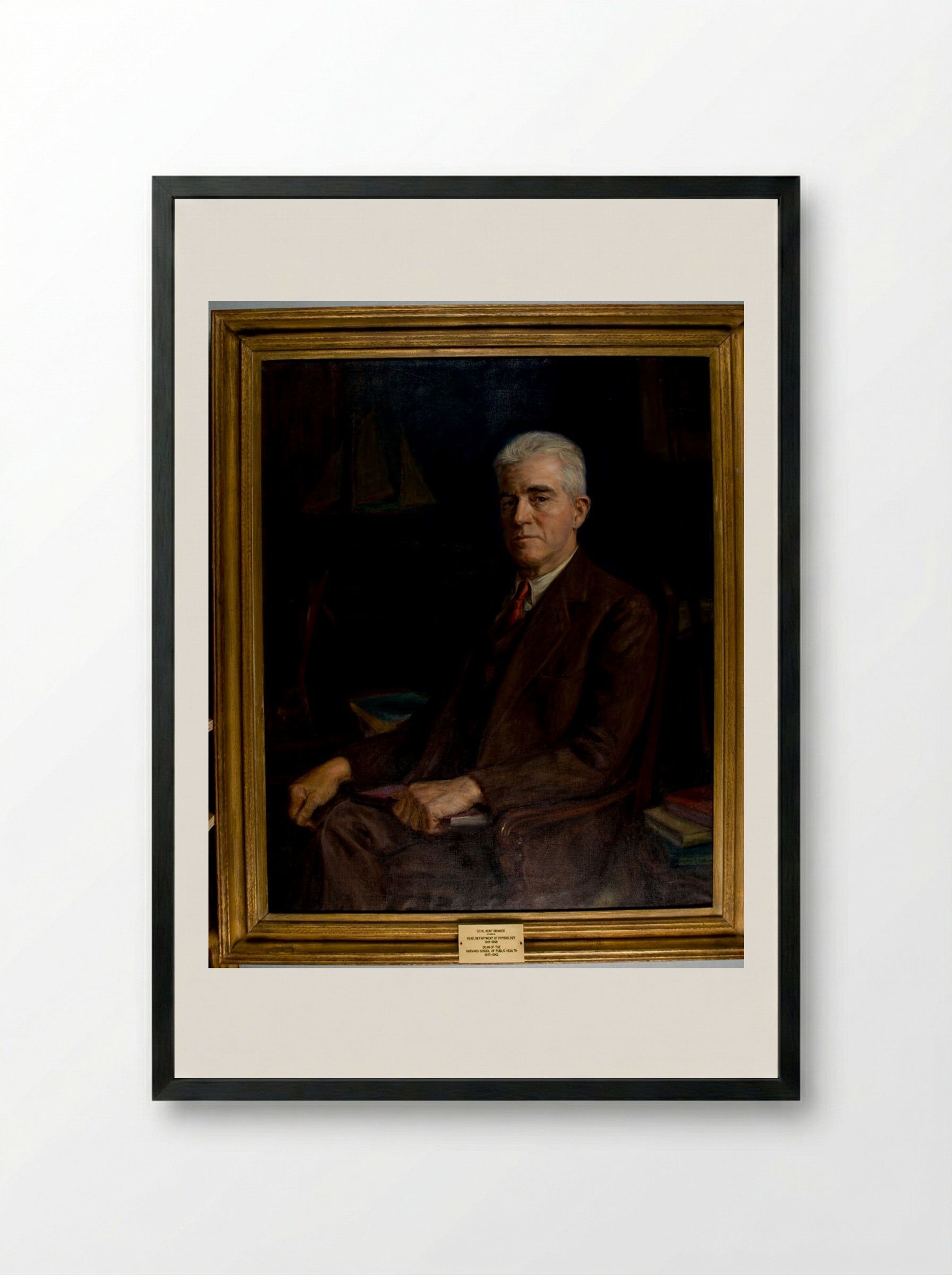 Portrait of Cecil Kent Drinker - Pietro Pezzati - Framed Print Black