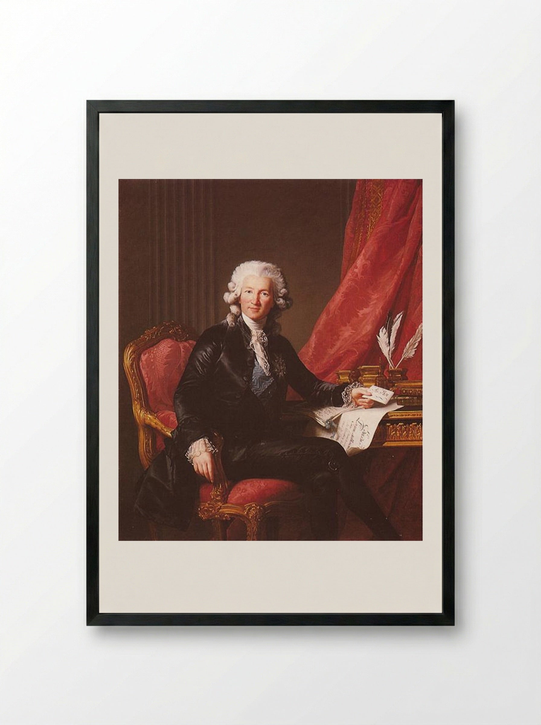 Portrait of Charles Alexandre de Calonne - Louise Elisabeth Vigée Le Brun - Framed Print Black