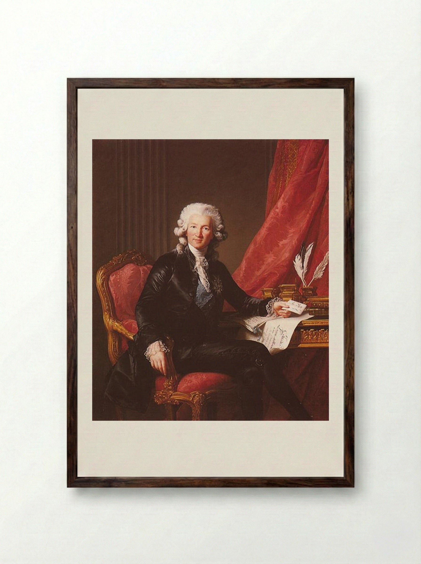 Portrait of Charles Alexandre de Calonne - Louise Elisabeth Vigée Le Brun - Framed Print Dark Wood