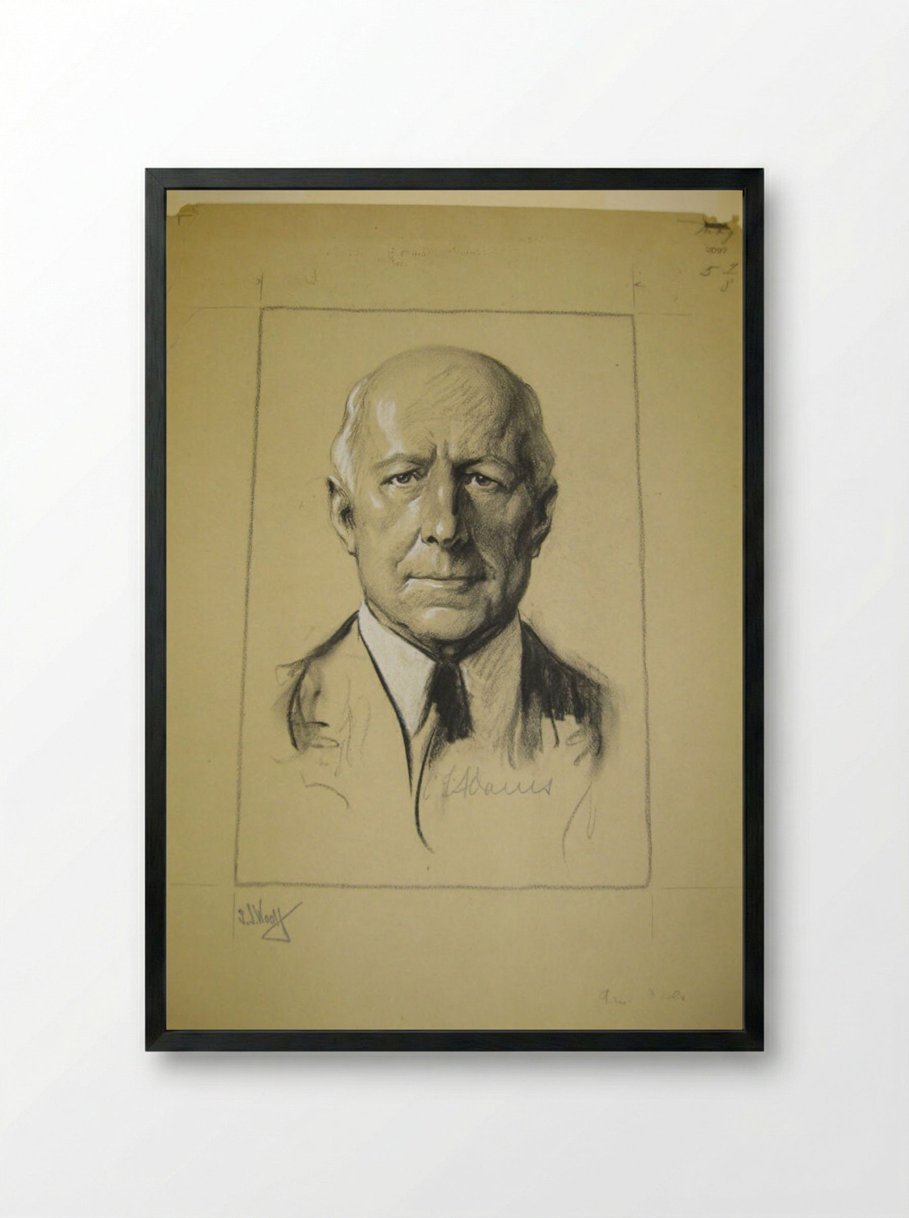 Portrait of Charles Francis Adams III - Samuel Johnson Woolf - Framed Print Black
