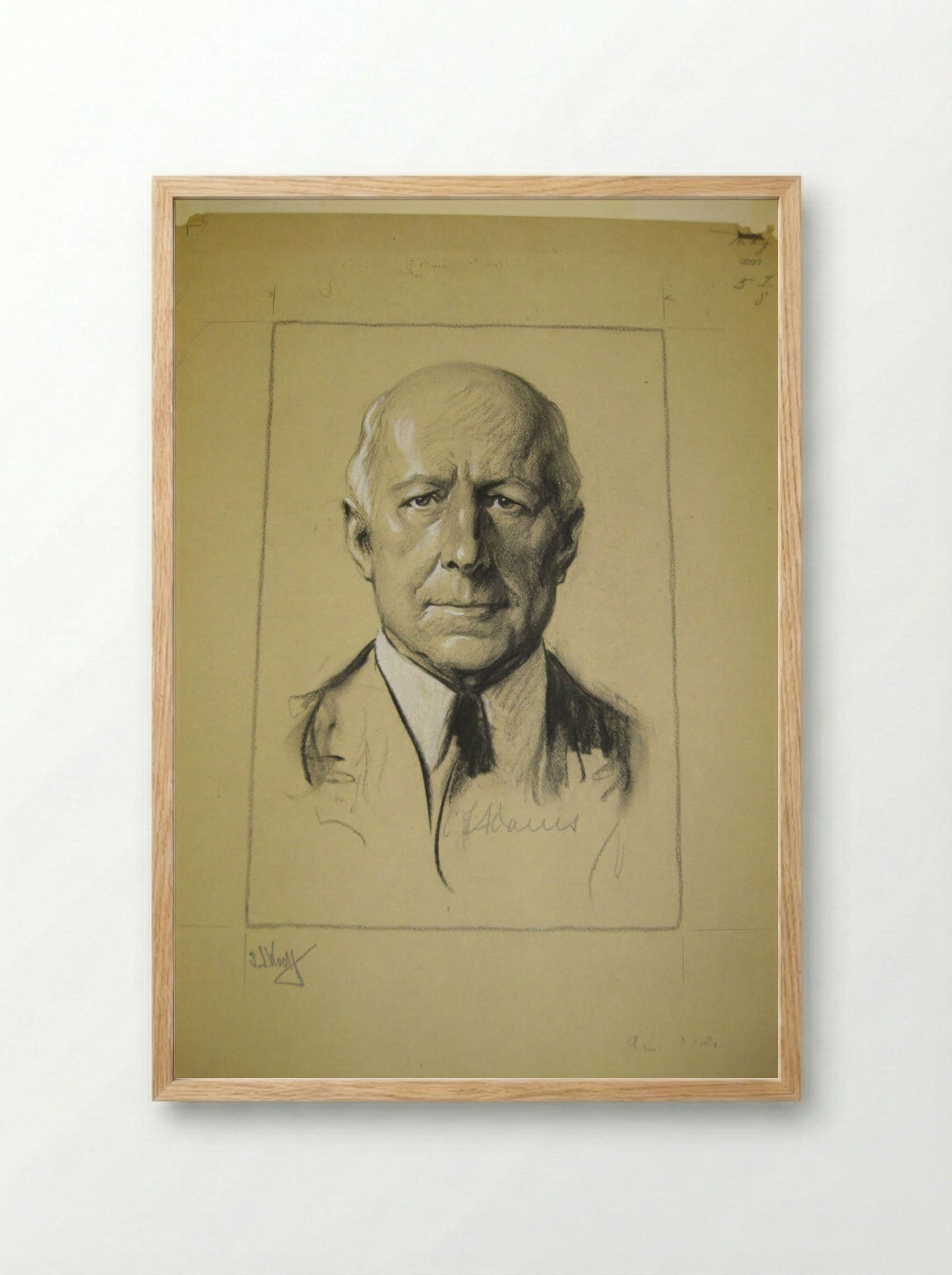Portrait of Charles Francis Adams III - Samuel Johnson Woolf - Framed Print Wood