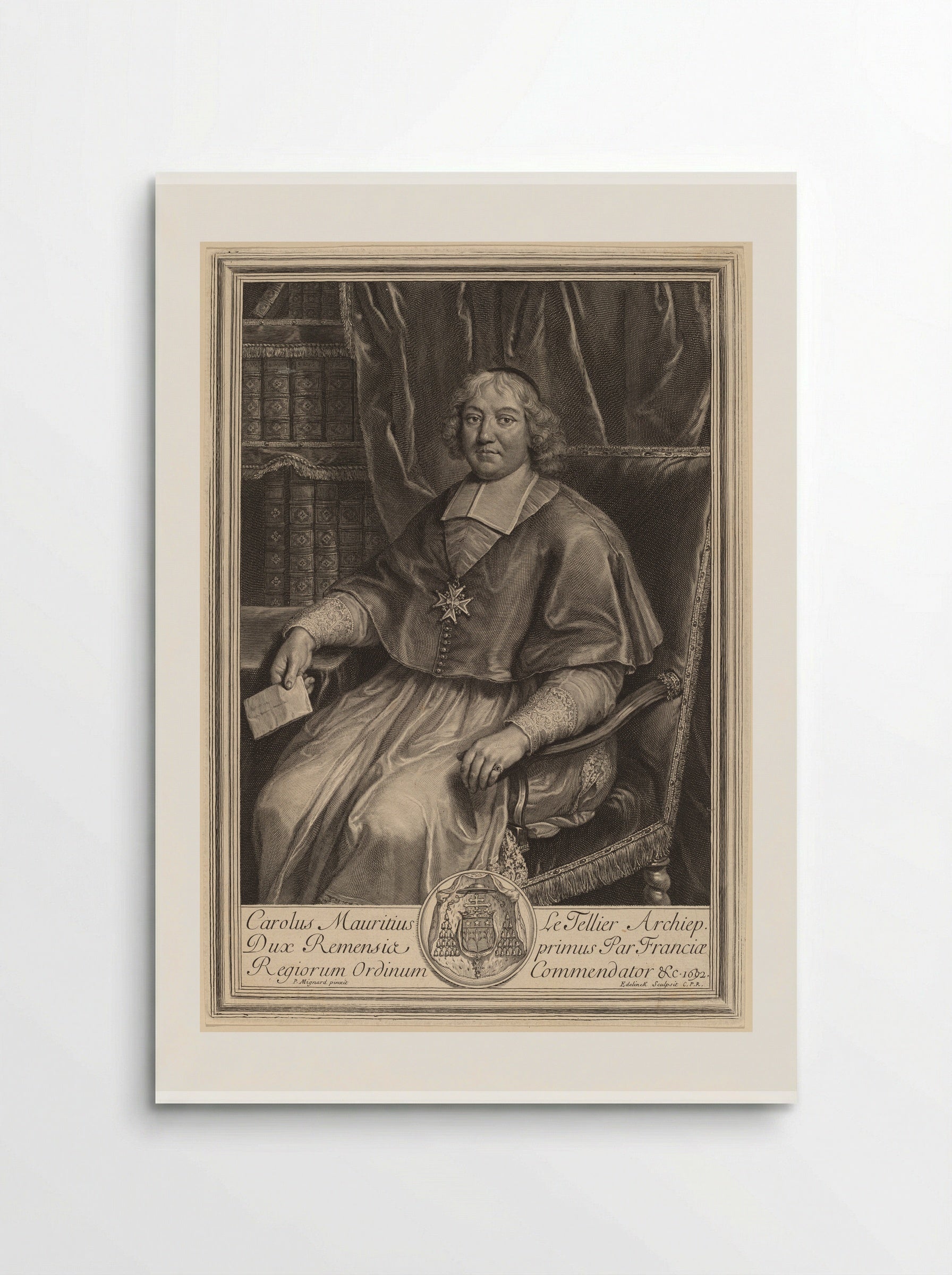 Portrait of Charles Maurice Le Tellier - Gérard Edelinck - Poster
