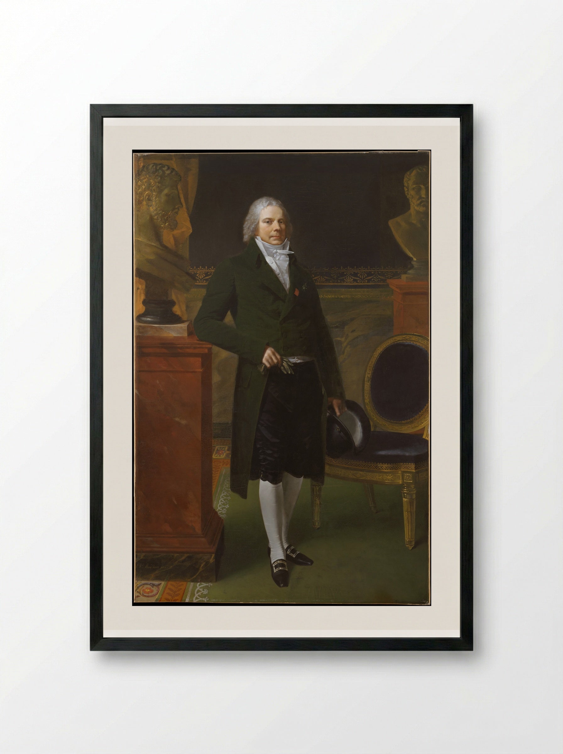 Portrait of Charles Maurice de Talleyrand-Perigord - Pierre-Paul Prud'hon - Framed Print Black