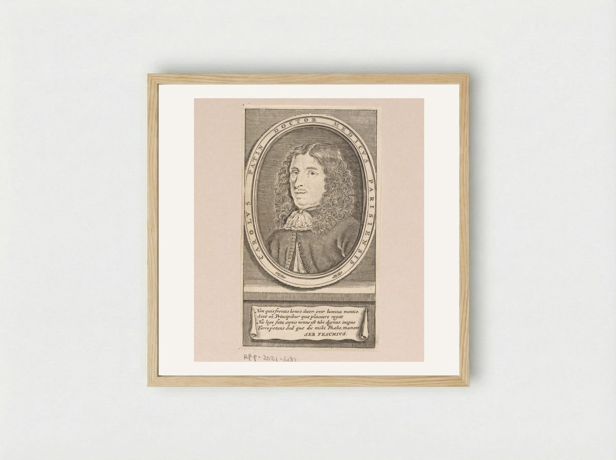 Portrait of Charles Patin - Pieter Mortier (I) - Framed Print Wood