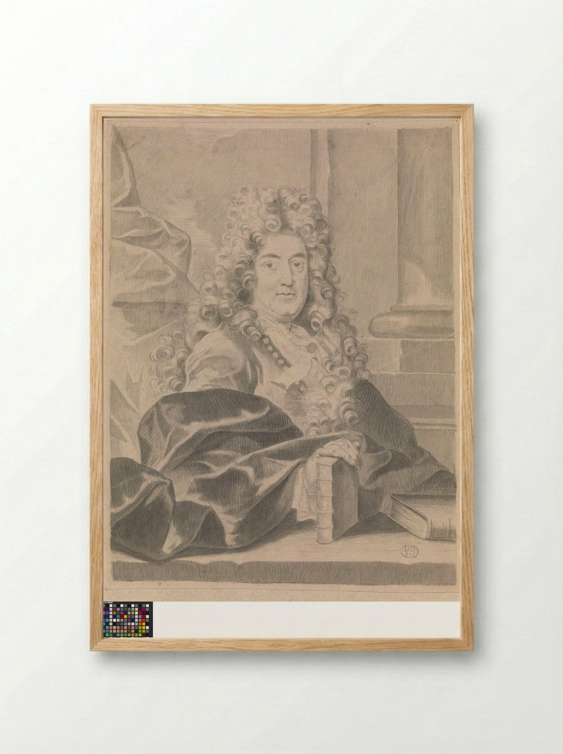 Portrait of Charles Perrault - Gérard Edelinck - Framed Print Wood