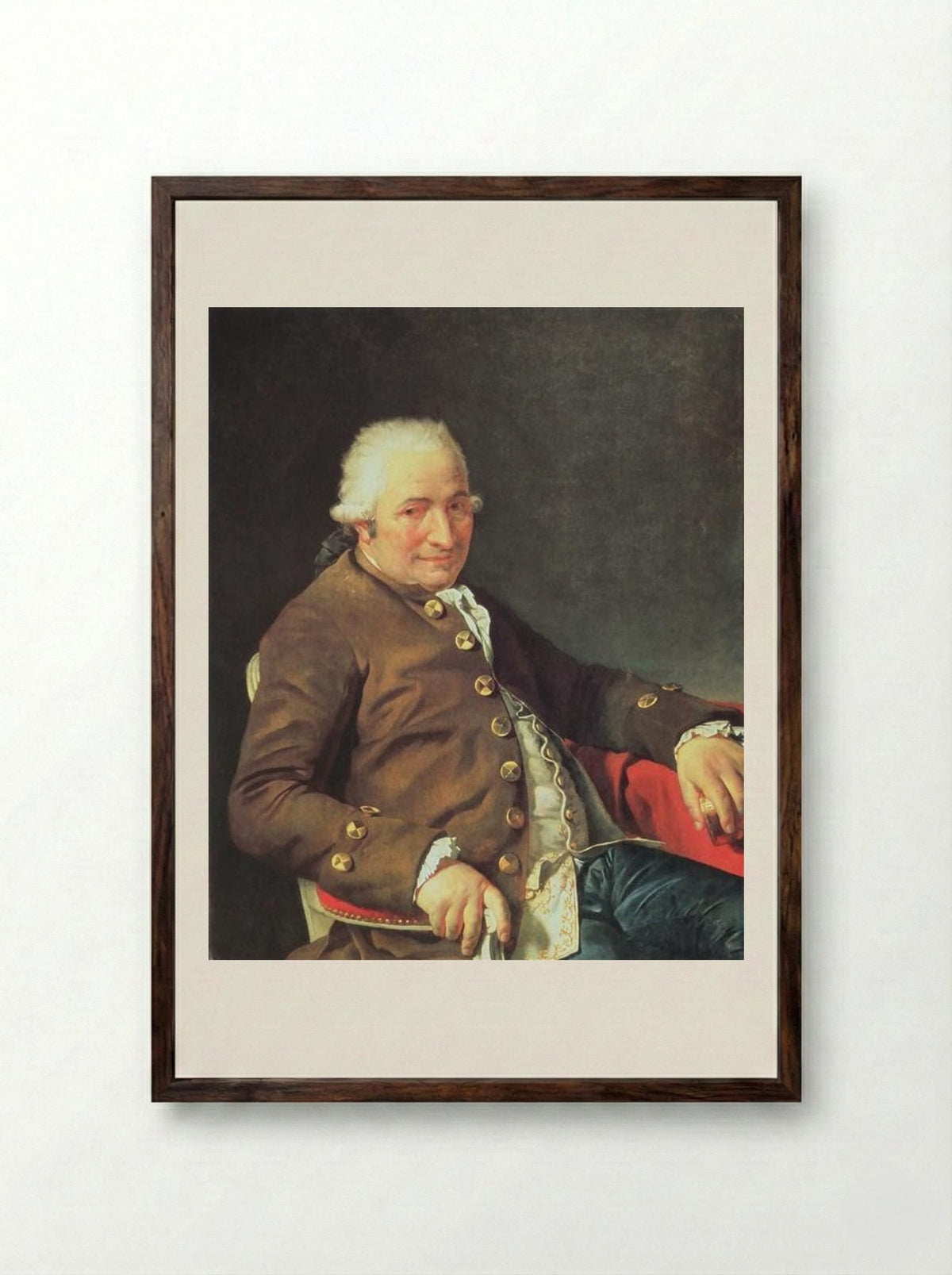 Portrait of Charles-Pierre Pecoul - Jacques-Louis David - Framed Print Dark Wood