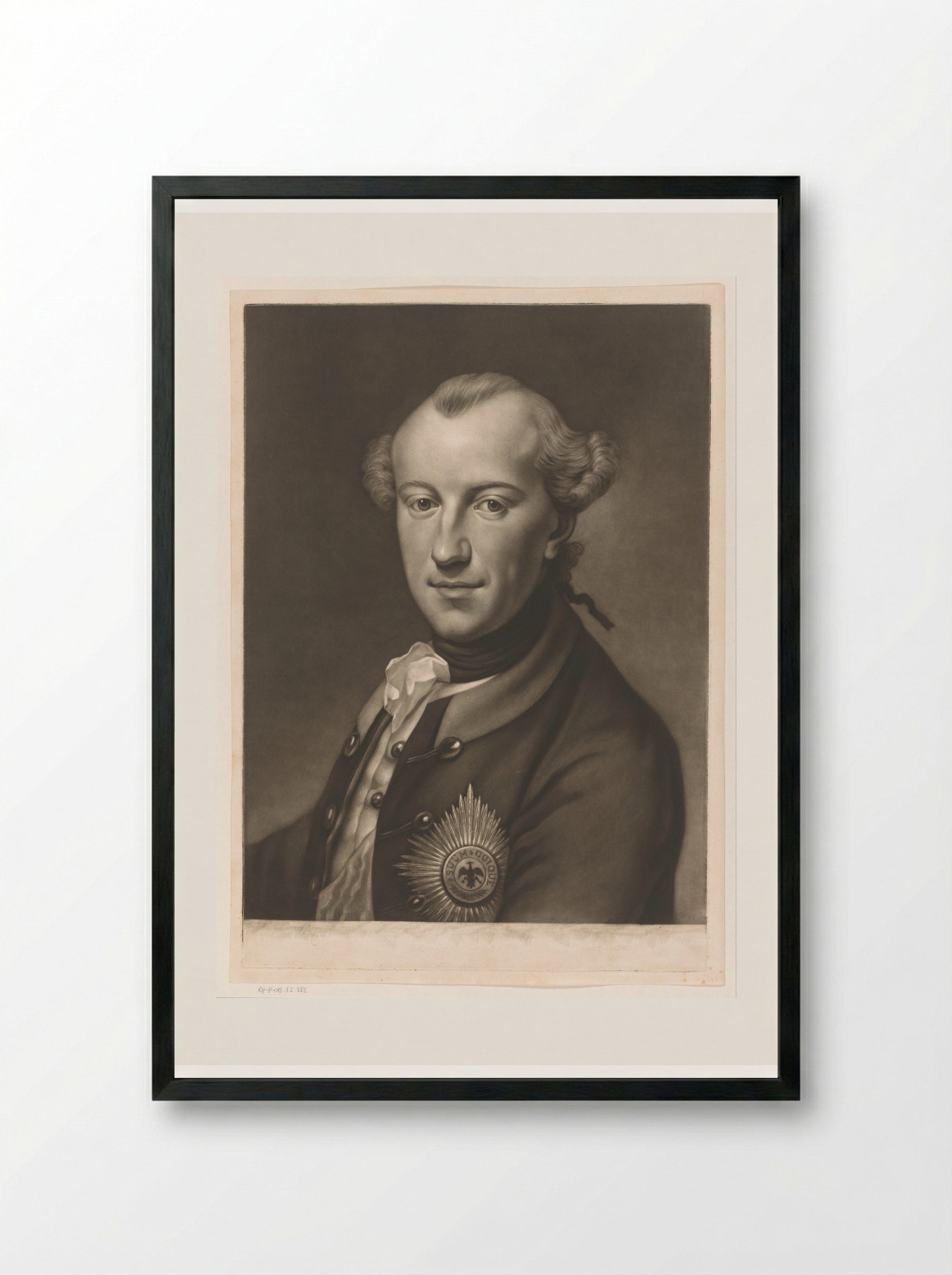 Portrait of Charles William Ferdinand, Duke of Brunswick-Wolfenbüttel - James McArdell - Framed Print Black