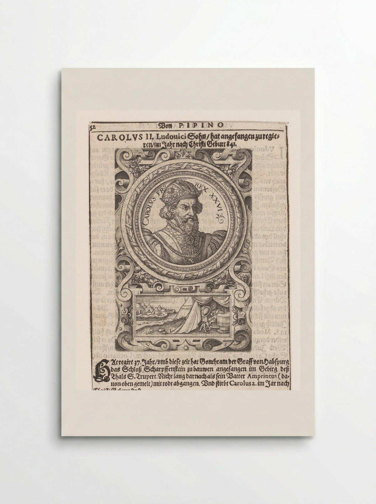 Portrait of Charles the Bald - Johann Bussemacher - Poster