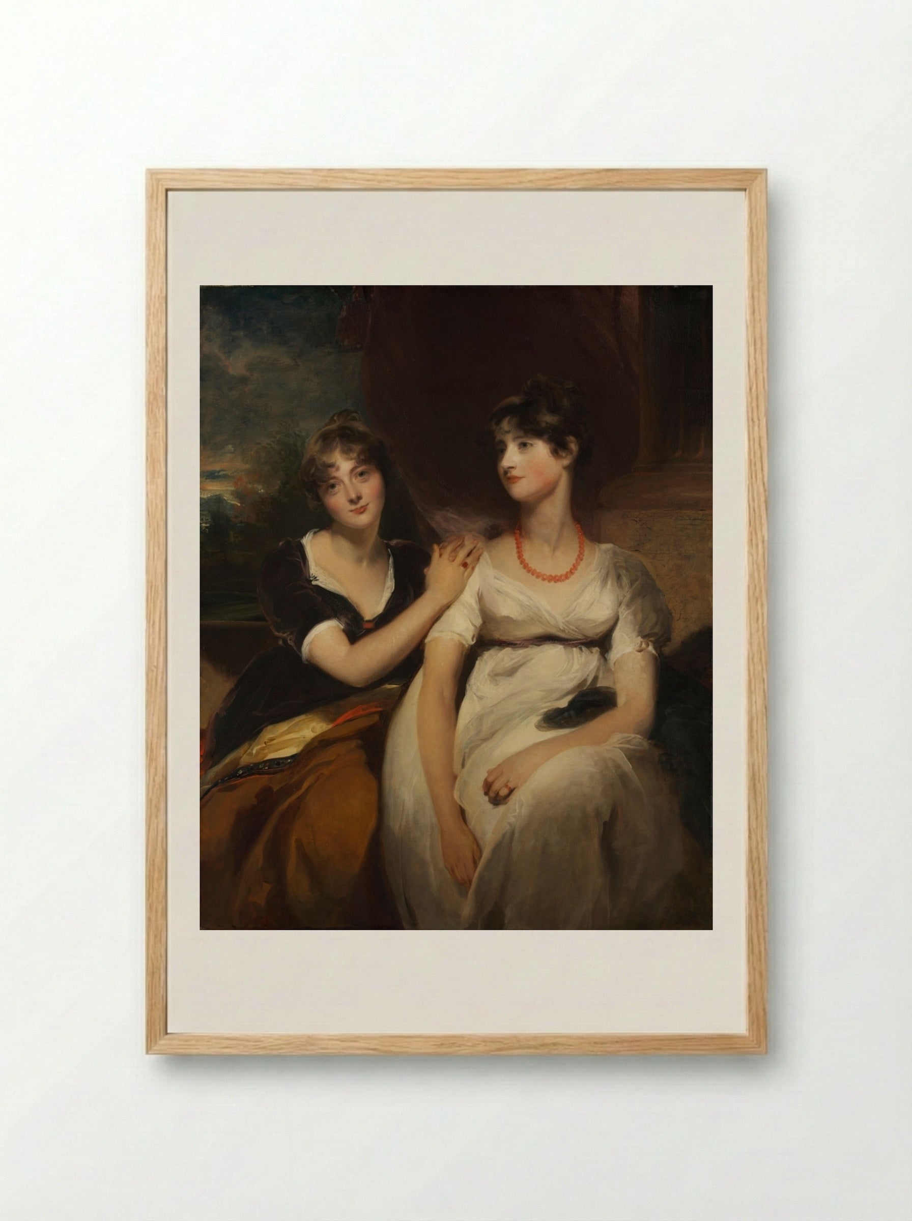 Portrait of Charlotte and Sarah Carteret-Hardy - Sir Thomas Lawrence - Framed Print Wood