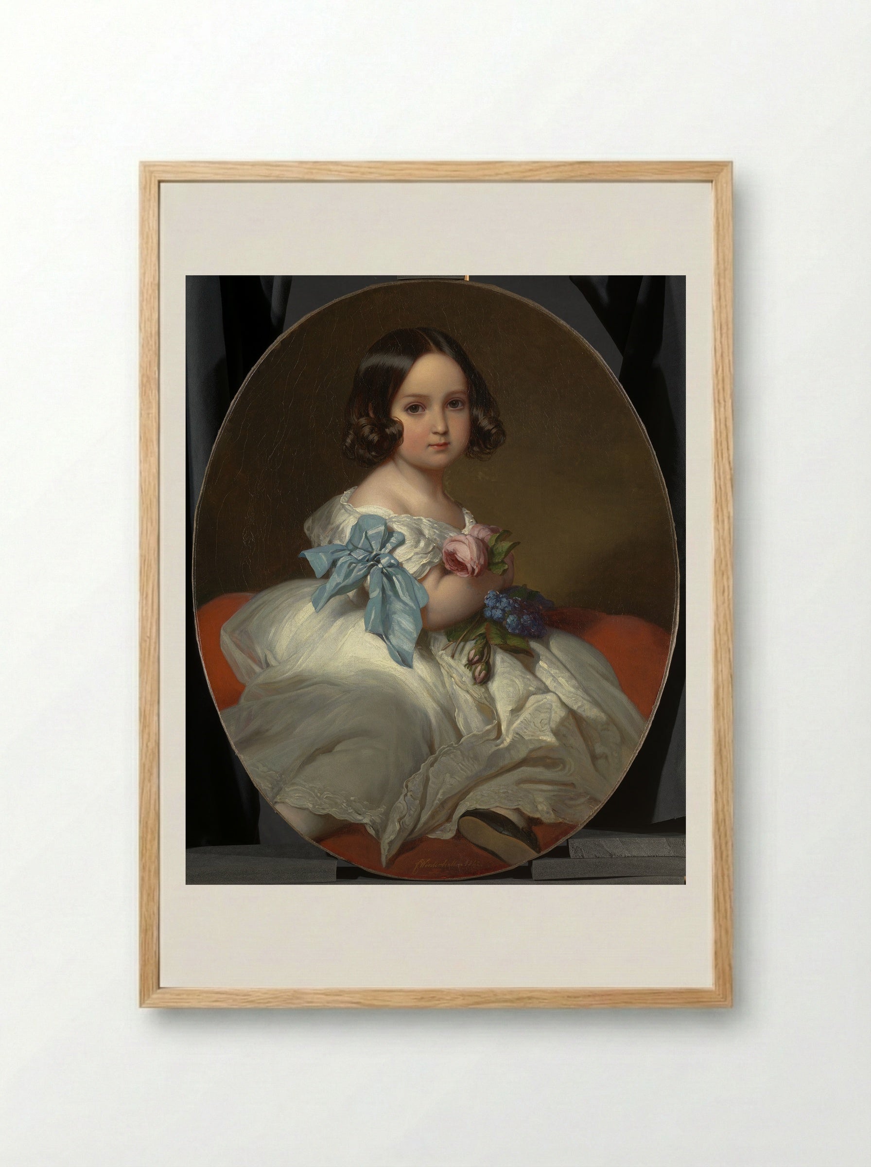 Portrait of Charlotte of Belgium - Franz Xaver Winterhalter - Framed Print Wood