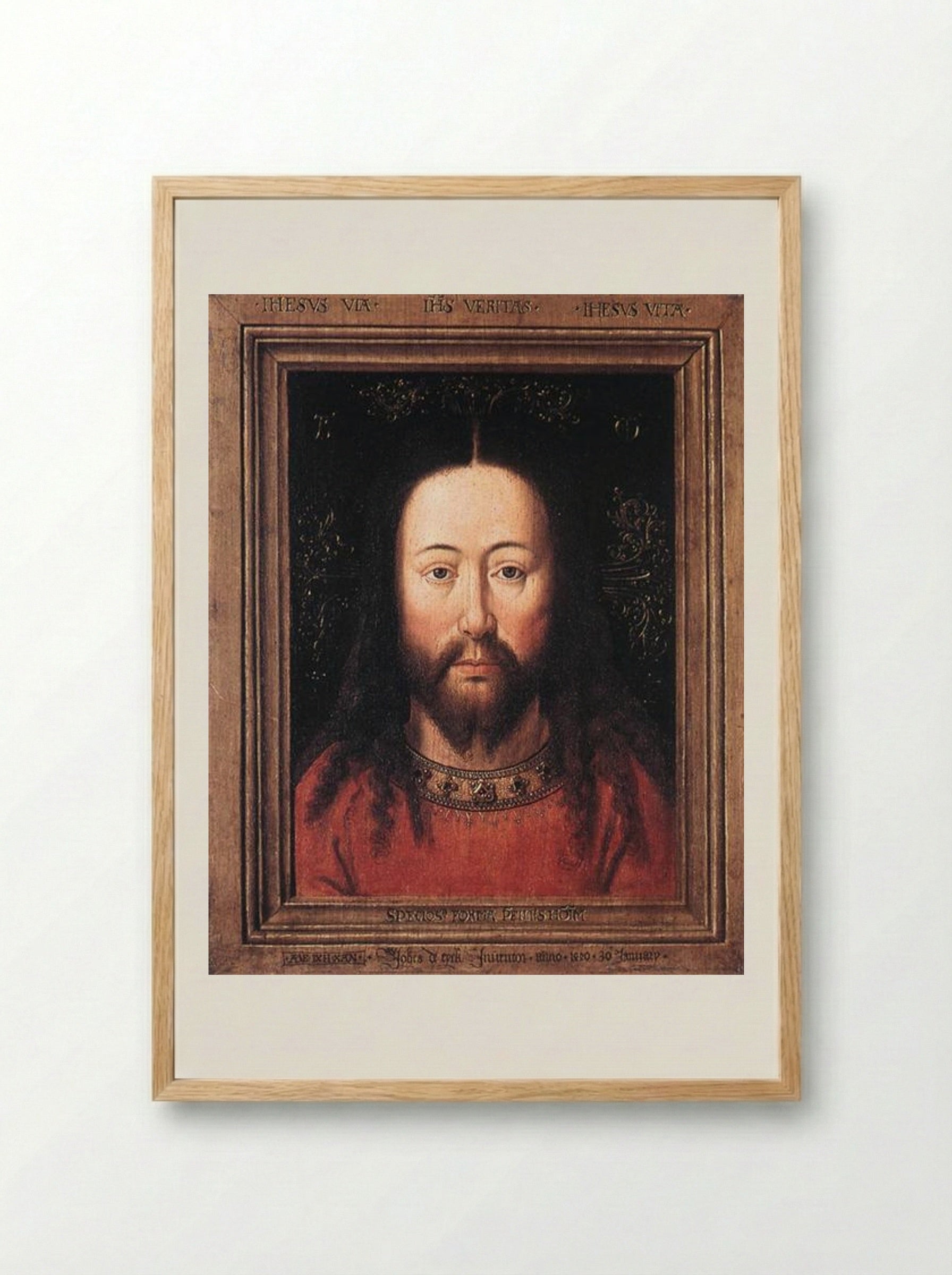 Portrait of Christ - Jan van Eyck - Framed Print Wood