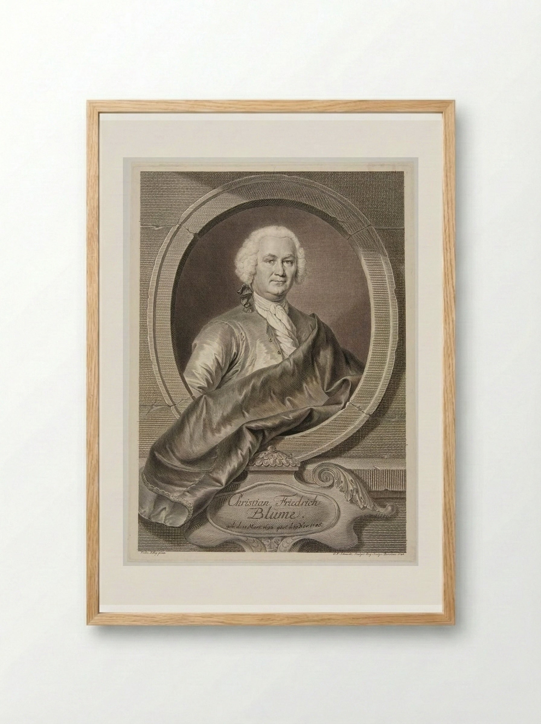 Portrait of Christian Friedrich Blume - Georg Friedrich Schmidt - Framed Print Wood