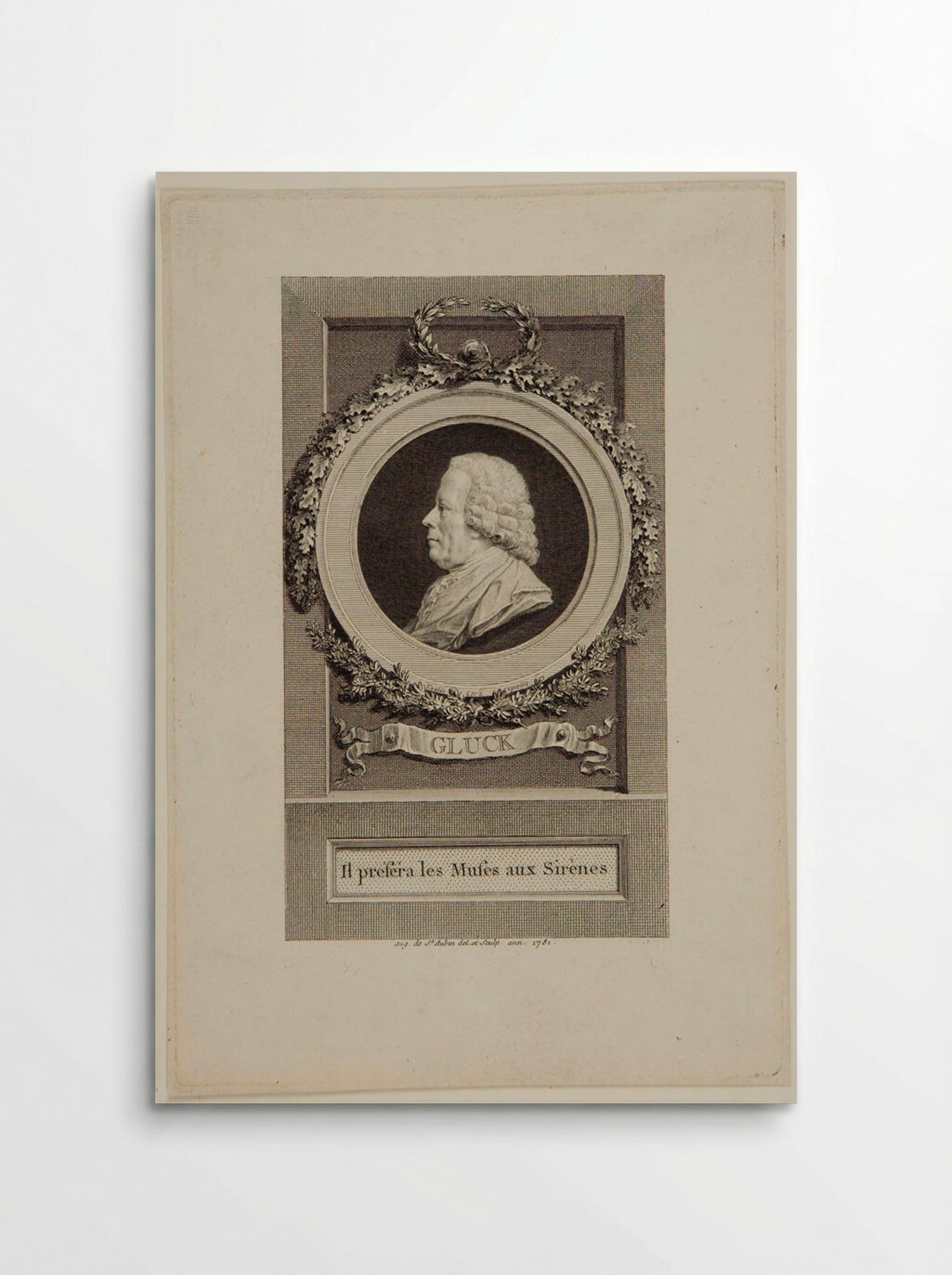 Portrait of Christoph Willibald Gluck - Augustin de Saint-Aubin - Poster