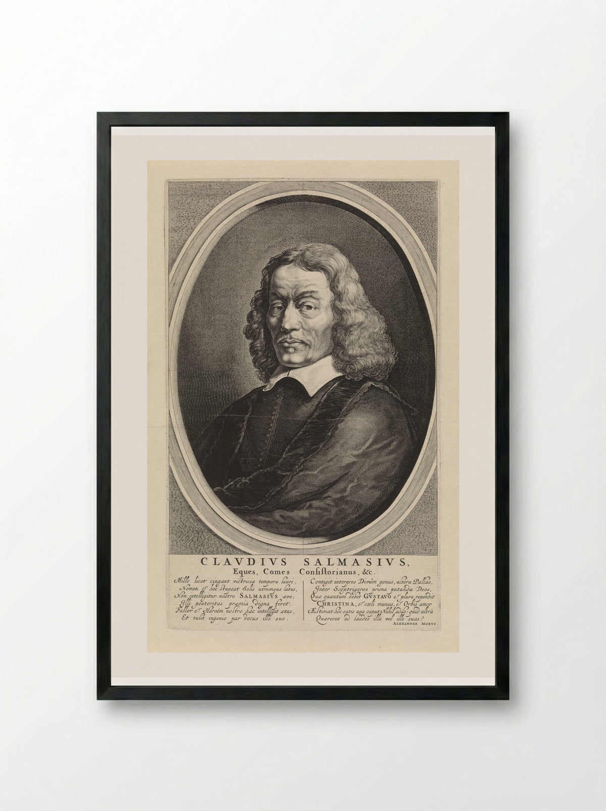 Portrait of Claudius Salmasius - Theodor Matham - Framed Print Black