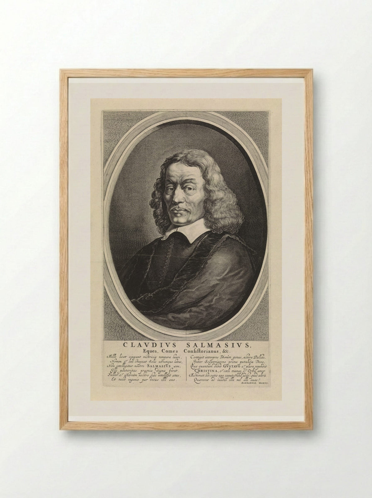 Portrait of Claudius Salmasius - Theodor Matham - Framed Print Wood