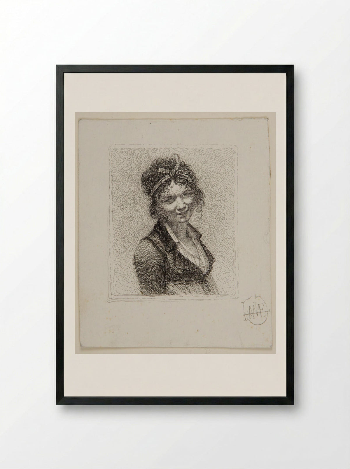 Portrait of Constance Mayer - Léopold Flameng - Framed Print Black