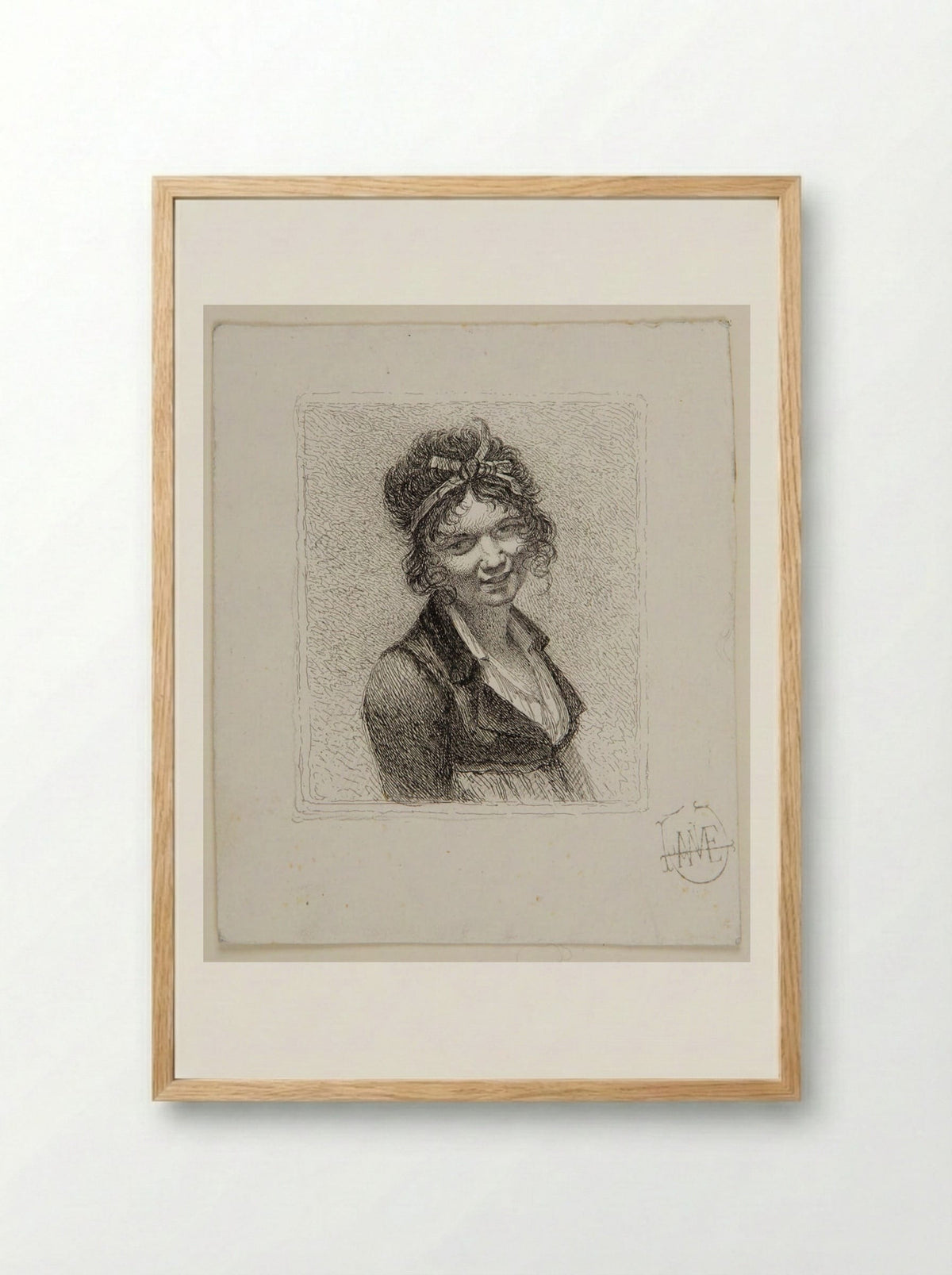 Portrait of Constance Mayer - Léopold Flameng - Framed Print Wood