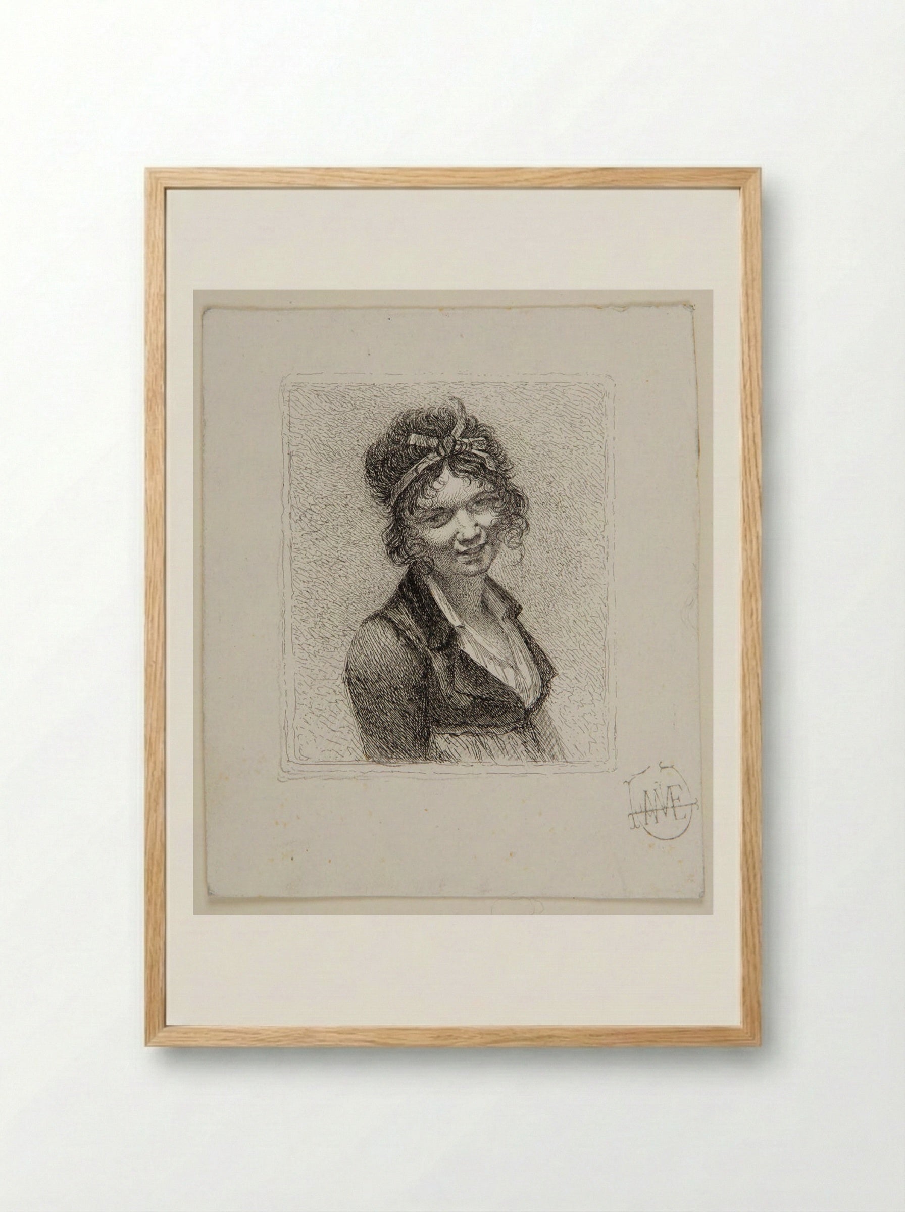 Portrait of Constance Mayer - Léopold Flameng - Framed Print Wood